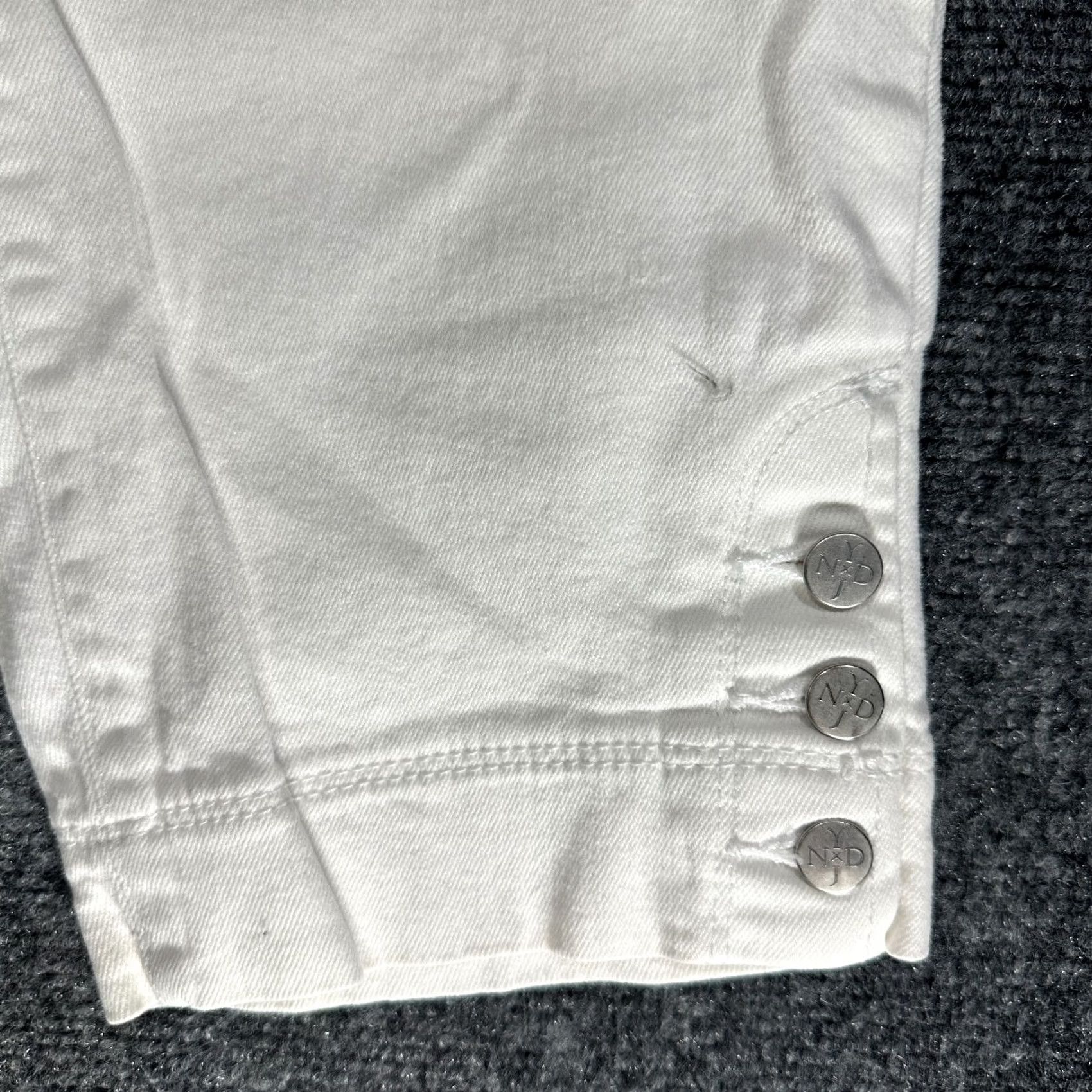 NYDJ NYDJ Womens Size 6 White Cotton Blend Stretch Crop Button Jeans Size 28" / US 6 / IT 42 - 3 Thumbnail