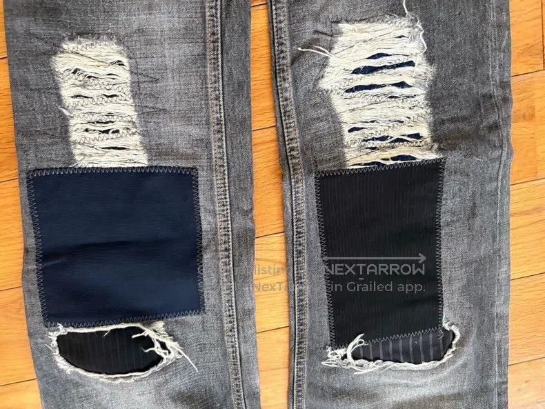 Junya Watanabe Junya Watanabe size M Patchwork Denim Jeans with Distresse Size US 27 - 3 Thumbnail