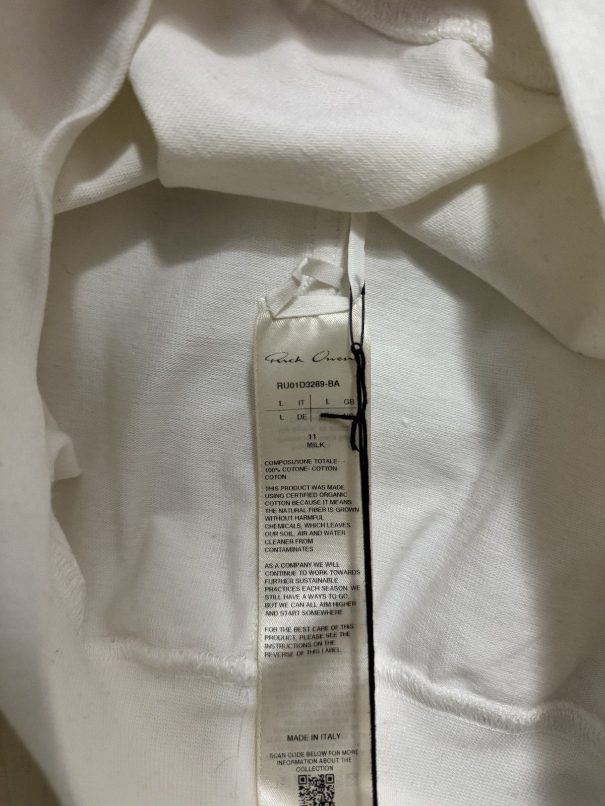 Rick Owens Rick Owens Cropped Crewneck Sweat 11 Milk Size US L / EU 52-54 / 3 - 3 Thumbnail