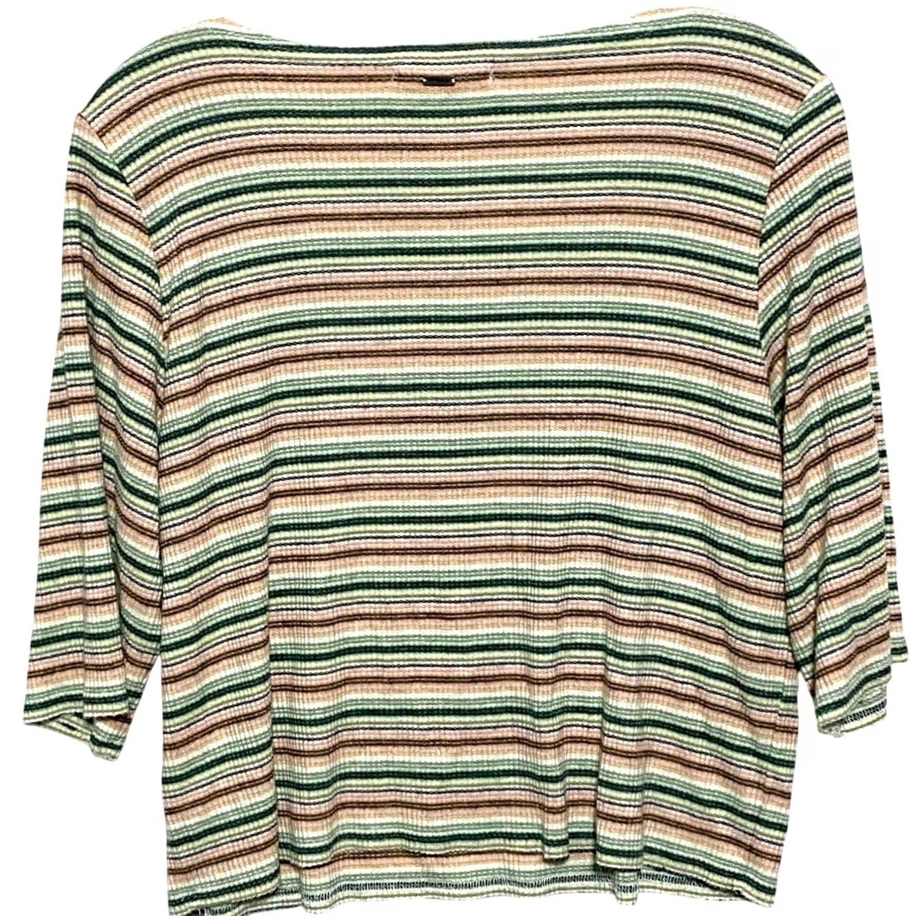 O'Neill O'Neill Striped Boxy Ribbed Crop Shirt Women M Striped Casual Summer Y2K Ray on Rayon Polyester Spandex Web Shirt Women Mens? Size M / US 6-8 / IT 42-44 - 3 Thumbnail