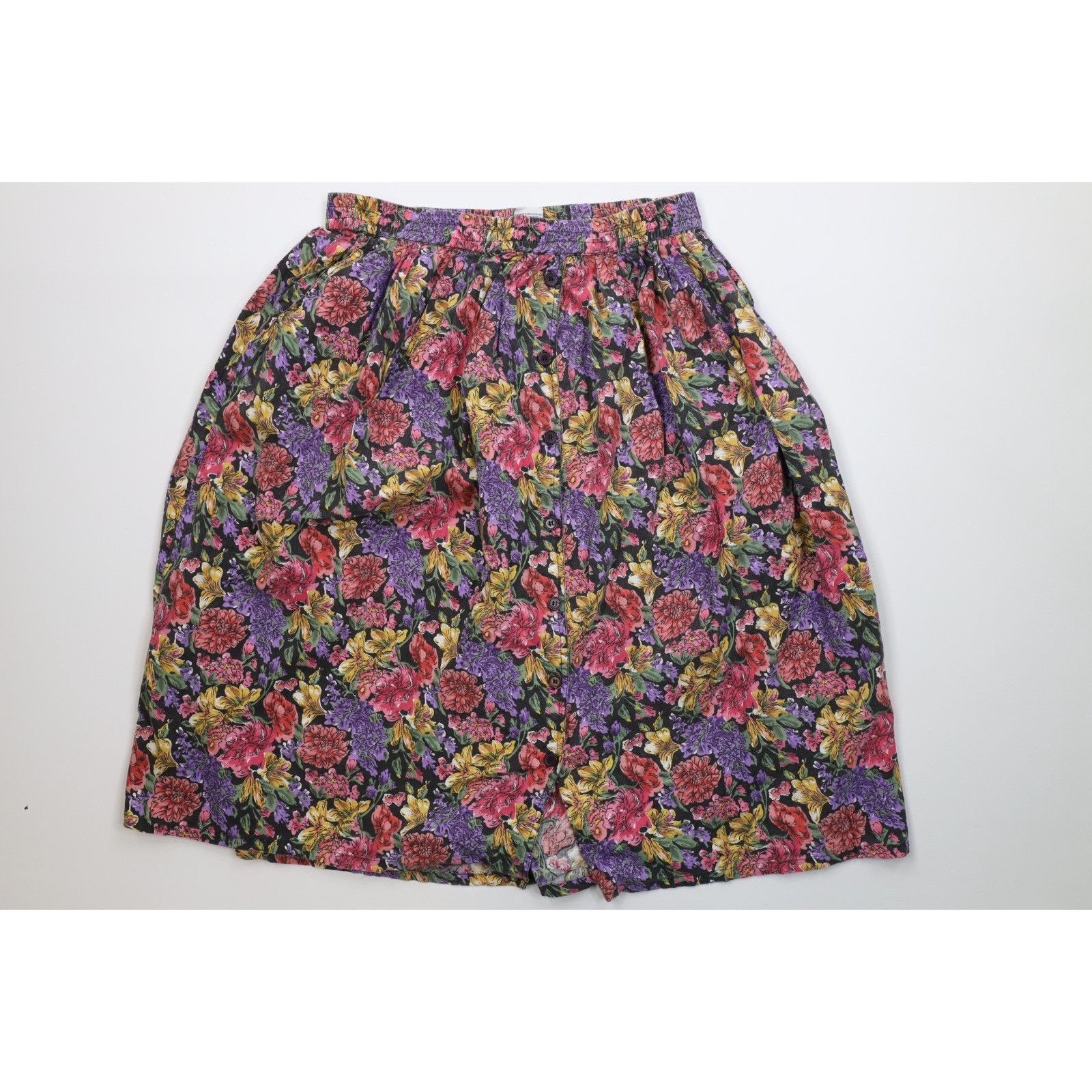 Vintage Vintage 90s Country Primitive Boho Chic Flower Skirt Size 24" / US 00 / IT 34 - 1 Thumbnail