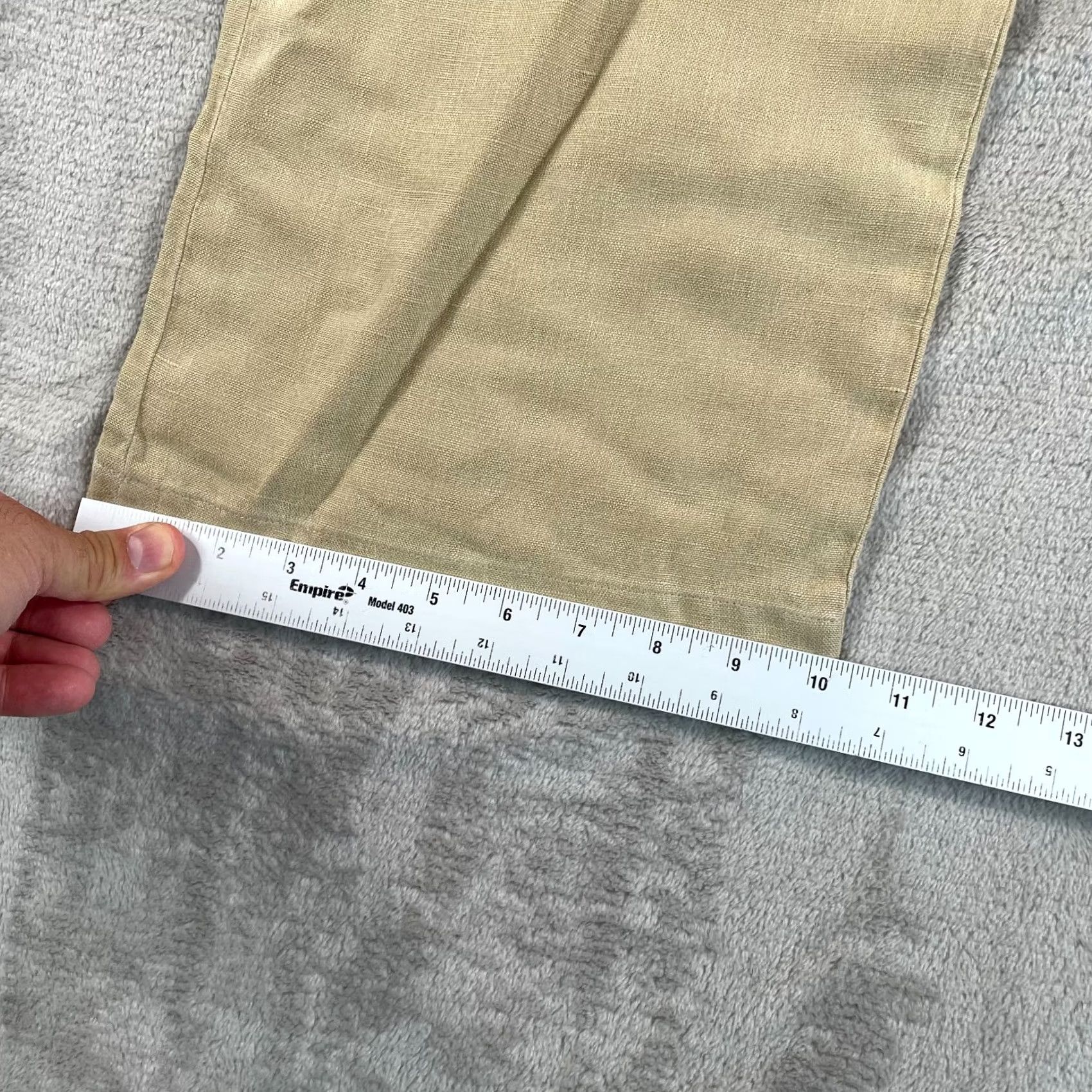 Ralph Lauren VINTAGE Ralph Lauren Collection Wide Leg Trouser Pants Women 8 Beige 100% Linen Dress Pants Wide-Leg Pockets 28in Inseam Spring Summer Fall Womens Size 30" / US 8 / IT 44 - 7 Thumbnail