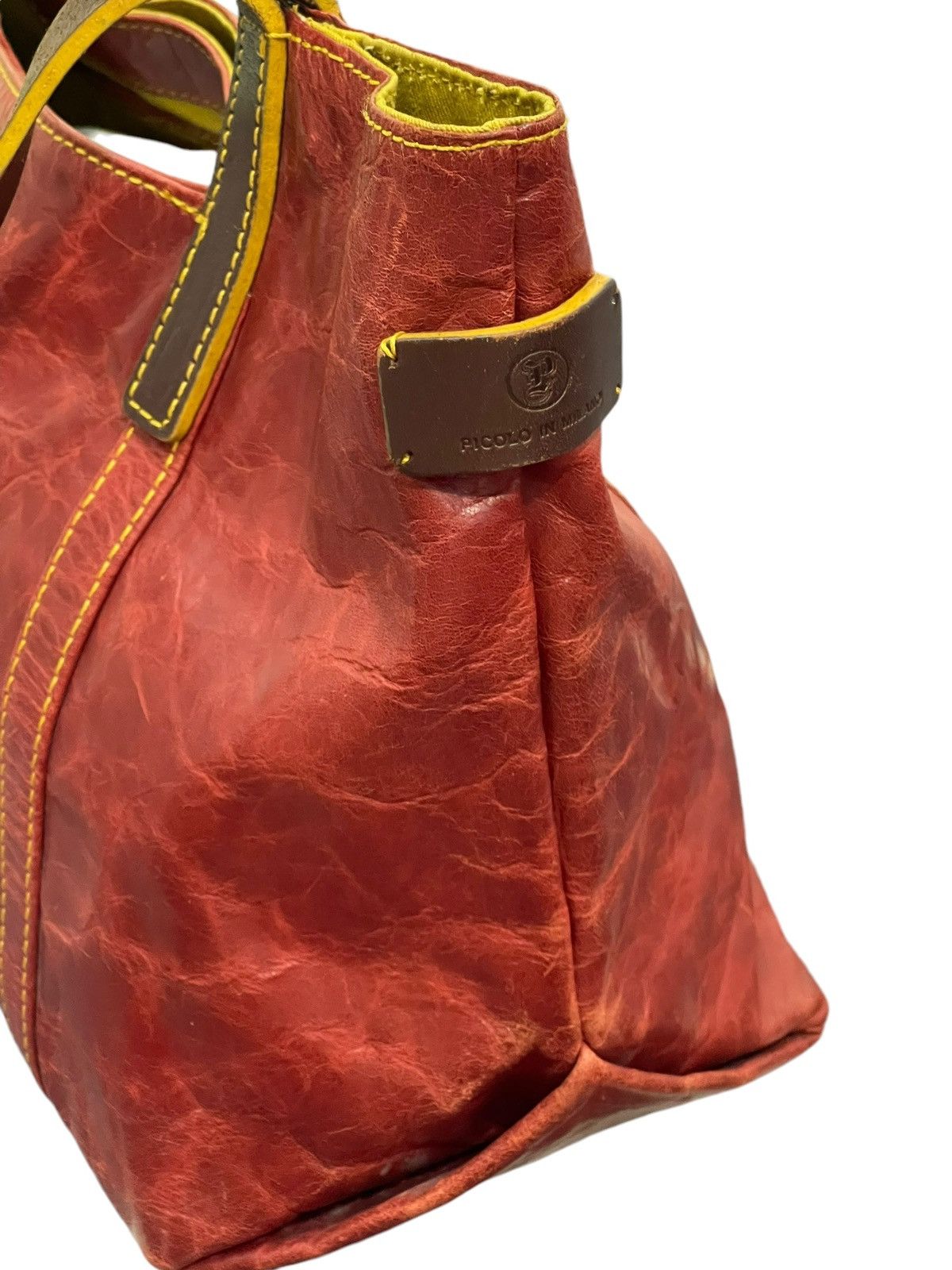 Genuine Leather Full Leather Pelle Borsa Burgundy Tote Bag 1🟩0 Size ONE SIZE - 12 Thumbnail