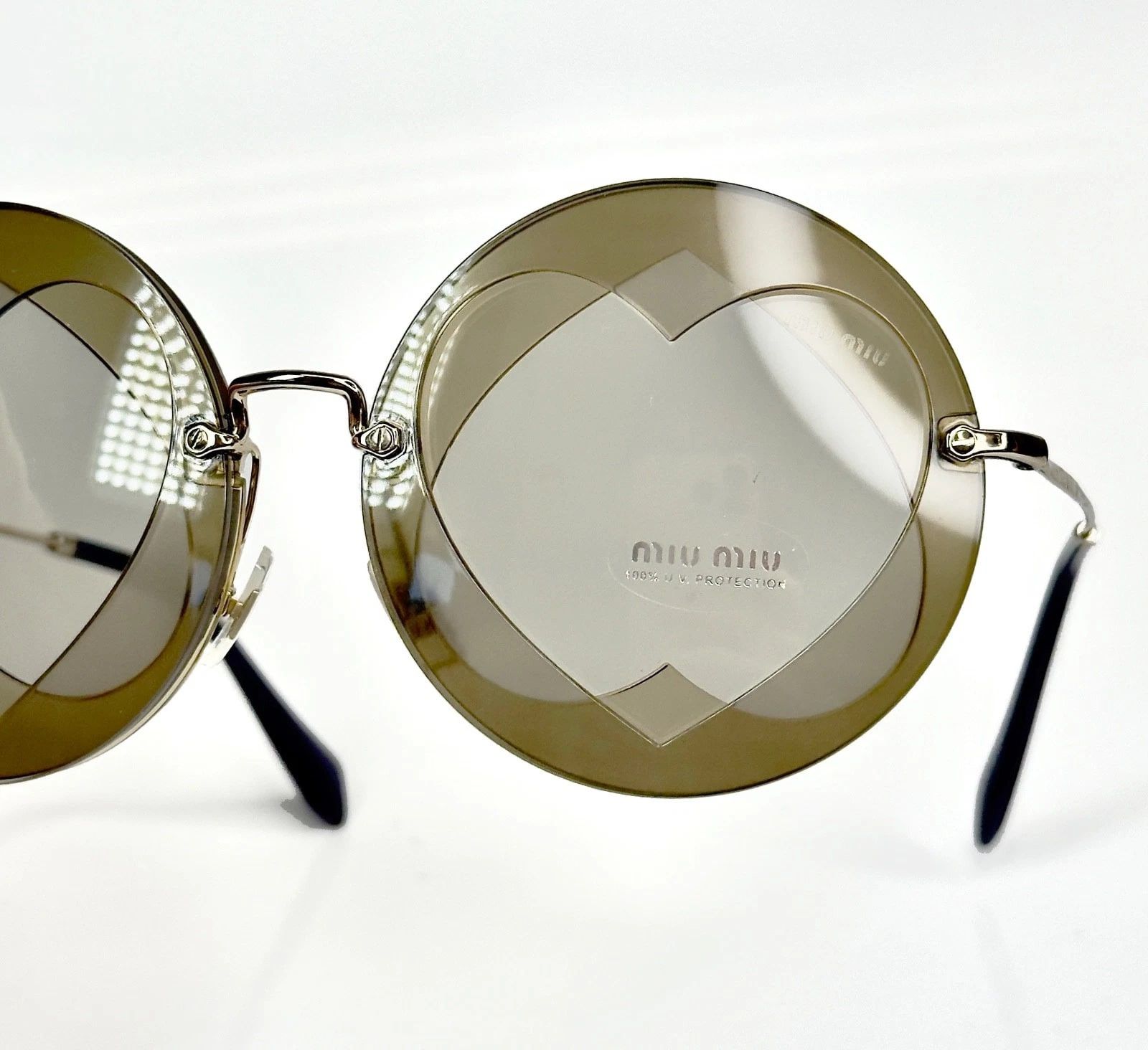 Miu Miu MIU MIU 01S MU01SS Overlapping Game Hazelnut Beige Mirror Size ONE SIZE - 8 Thumbnail
