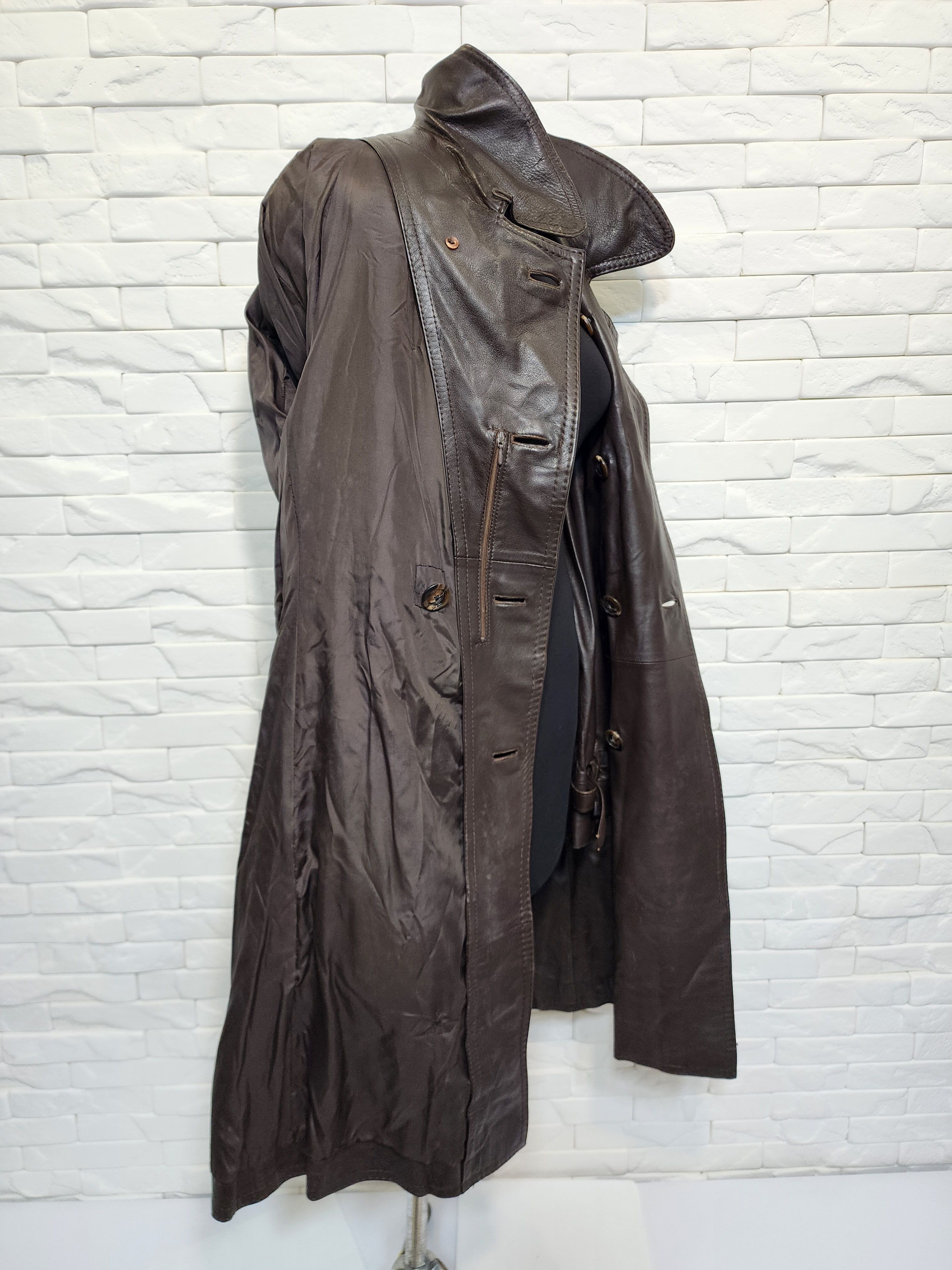 Genuine Leather Men's Brown Leather Cardigan: Button Front Coat Size US M / EU 48-50 / 2 - 9 Thumbnail