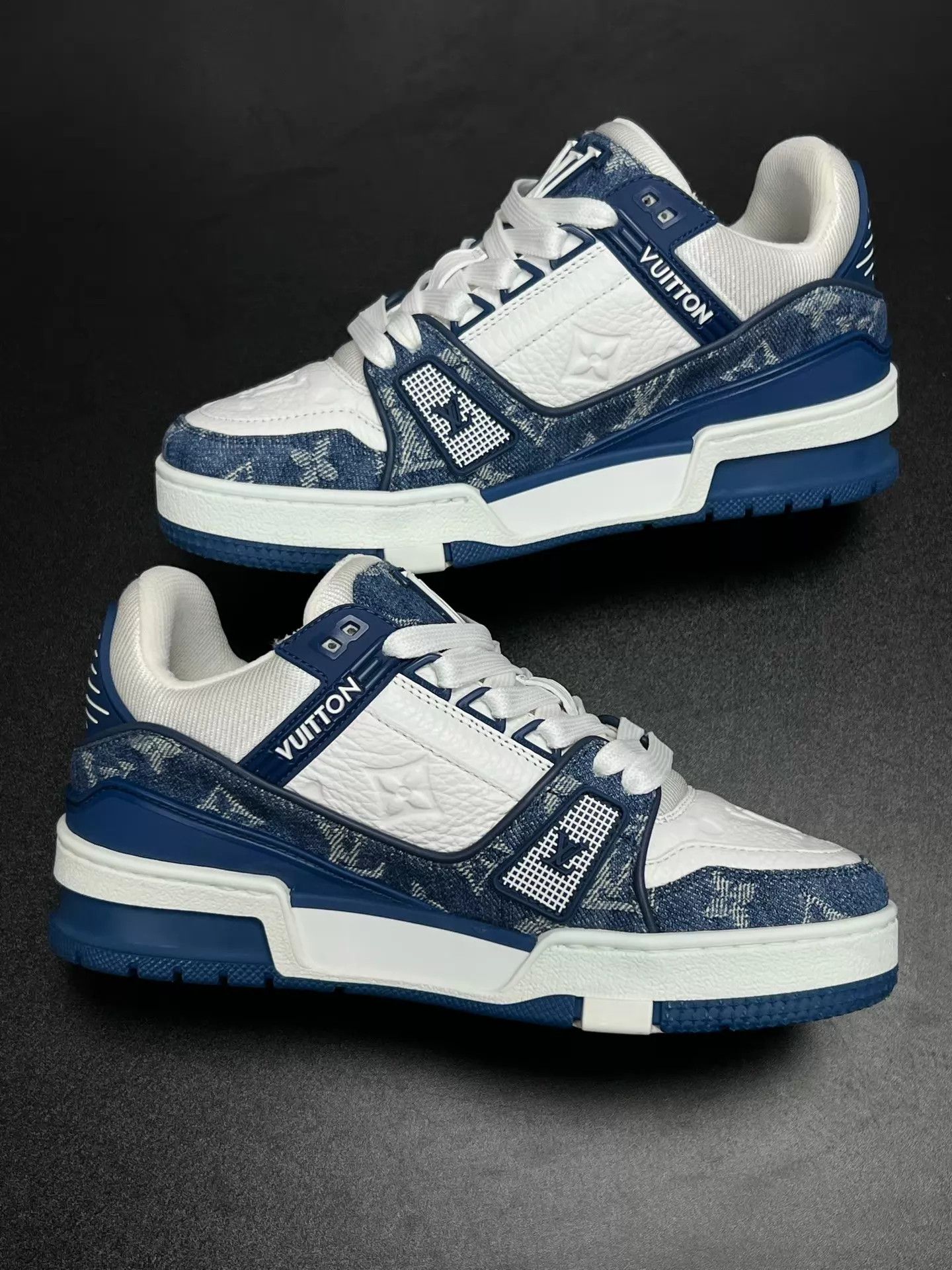 Louis Vuitton LV TRAINER Blue White Denim UK1.5/35.5 Near New Size US 4 / IT 34 - 6 Thumbnail