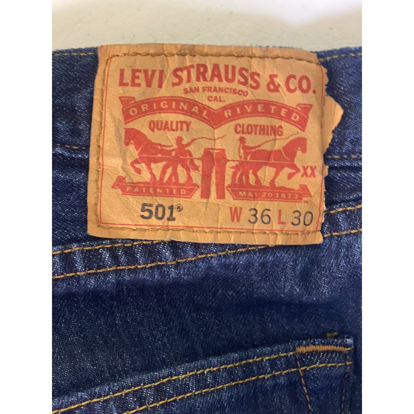 Levi's VINTAGE Levi's 501XX Button Up Jeans 36x30 Denim Dark Blue Straight Mens Jeans 501 Series Regular 30 Inseam Size US 36 / EU 52 - 6 Thumbnail