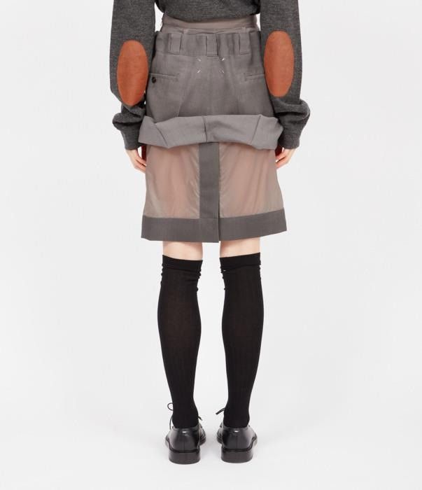 Maison Margiela o1bcso1str0526 Layered Mohair-Wool Skirt in Grey Size 27" / US 4 / IT 40 - 3 Thumbnail