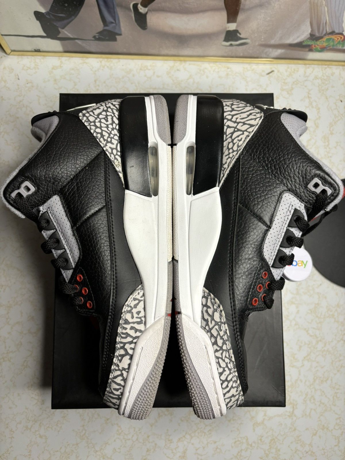 Jordan Brand Jordan 3 Retro Black Cement 2018 Size US 9 / EU 42 - 3 Thumbnail