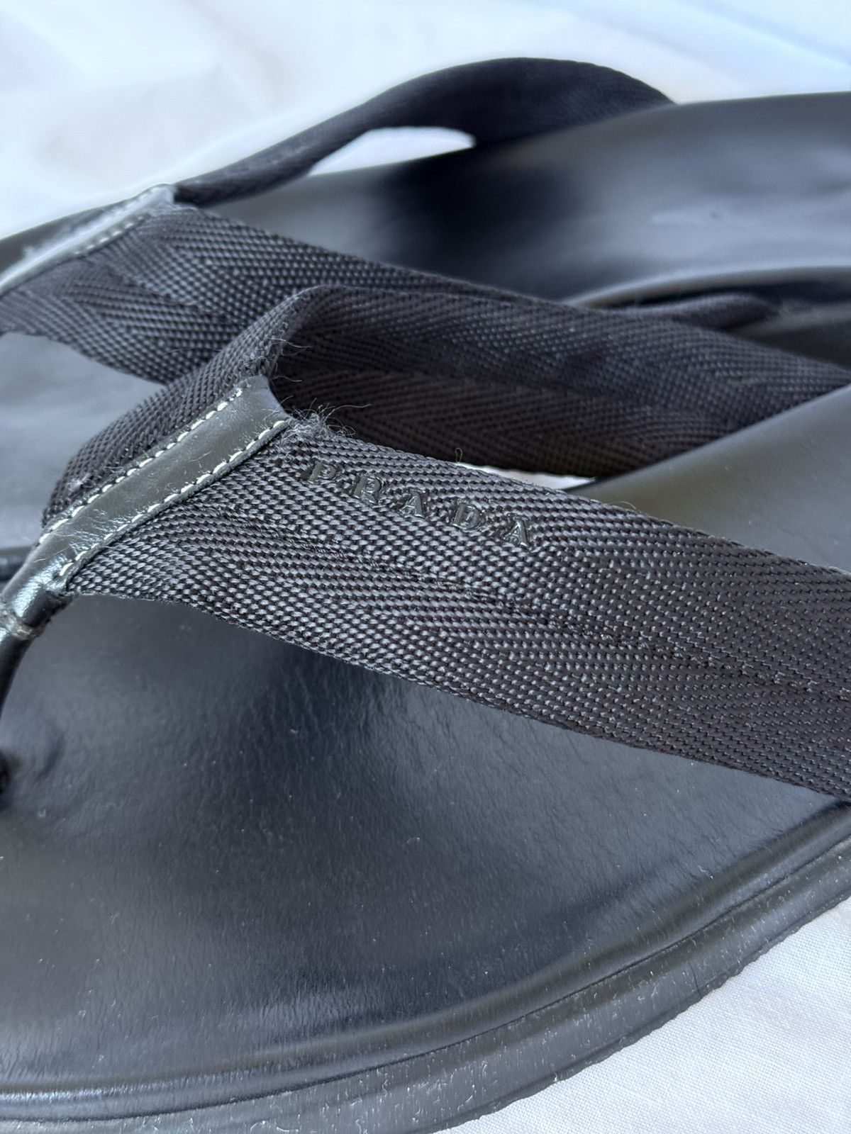 Prada Prada Black Flip Flops Thongs Sandals Size US 8.5 / IT 38.5 - 3 Thumbnail