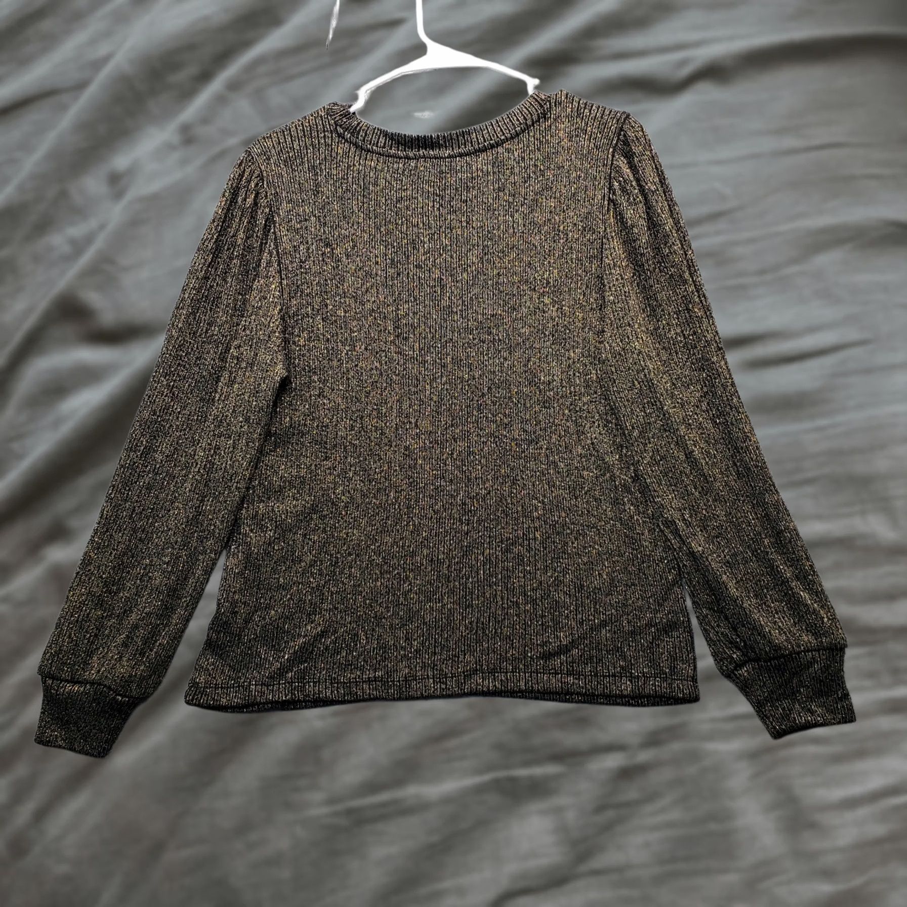 Loft LOFT Sweater Womens Large Multi Shimmer Puff Sleeve Lightweight Pullover Size L / US 10 / IT 46 - 1 Thumbnail
