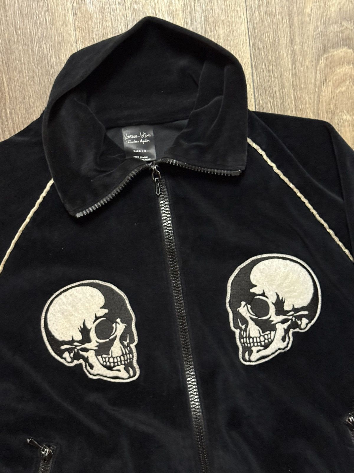 Number (N)ine Number (N)ine double skull velour zip up | Grailed