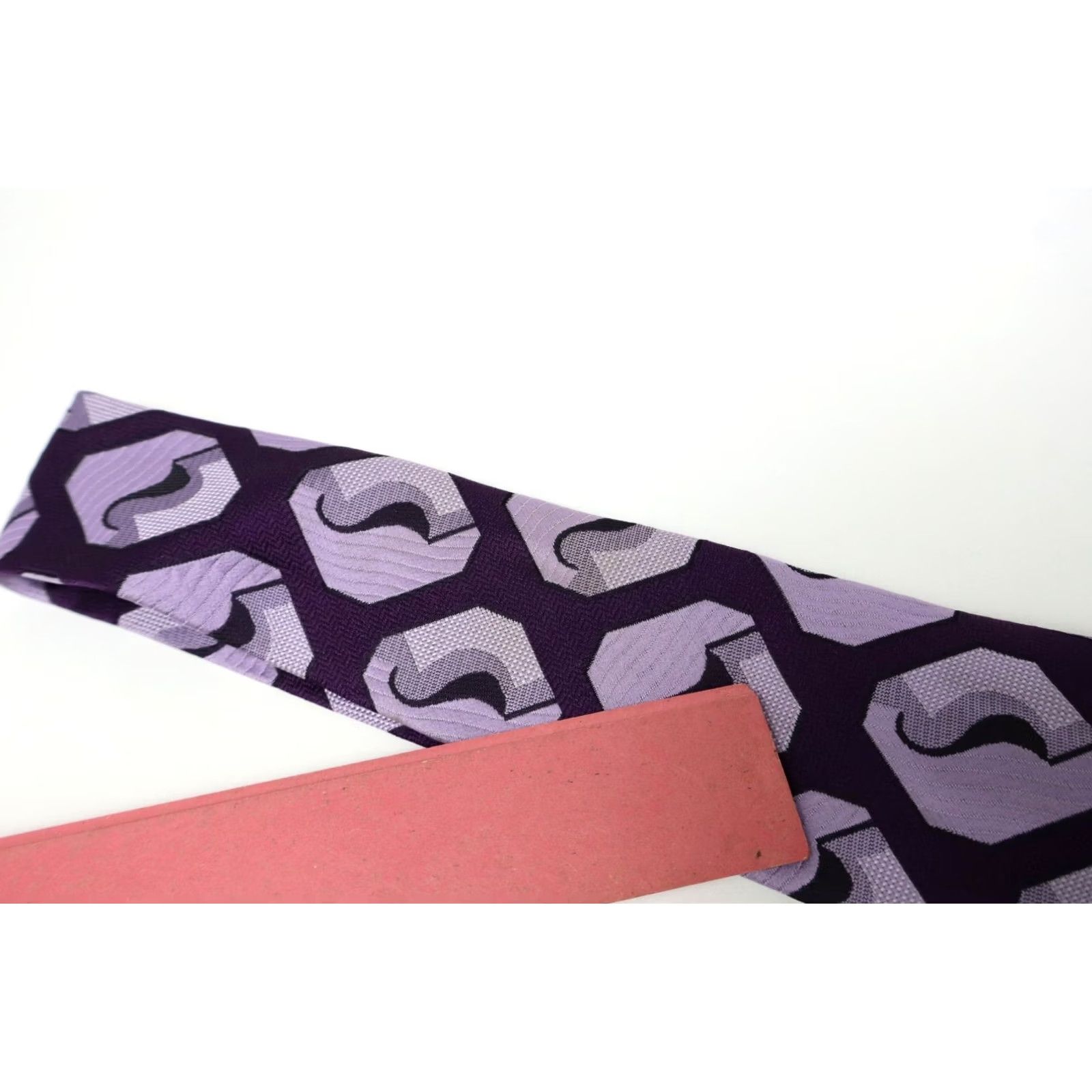 Vintage COMMODORE Trevira Tie Men's One Size Pointed Classic Patterned Purple Shades Size ONE SIZE - 8 Thumbnail