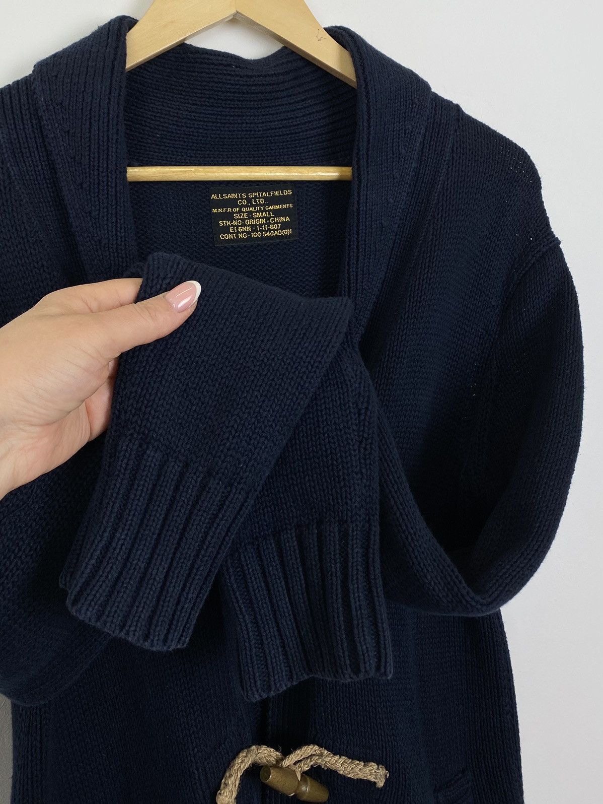 Allsaints Allsaints Spitalfields Duffle Knit Cardigan Linen/Cotton Men Size US S / EU 44-46 / 1 - 4 Thumbnail