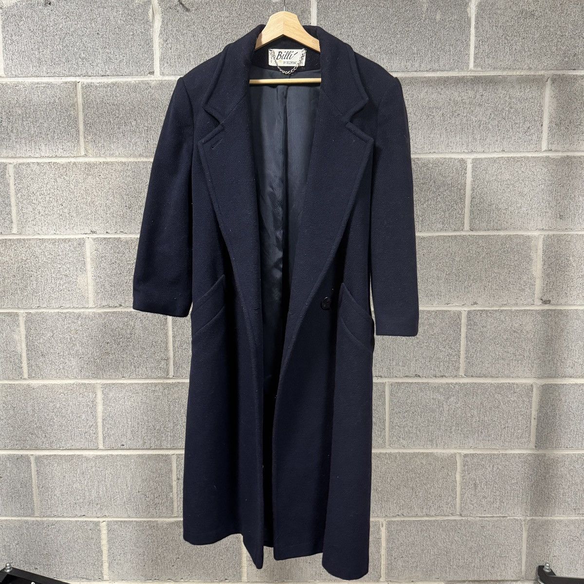 Vintage Vintage Billi Navy Blue Wool Overcoat Peacoat Jacket Size US L / EU 52-54 / 3 - 7 Thumbnail