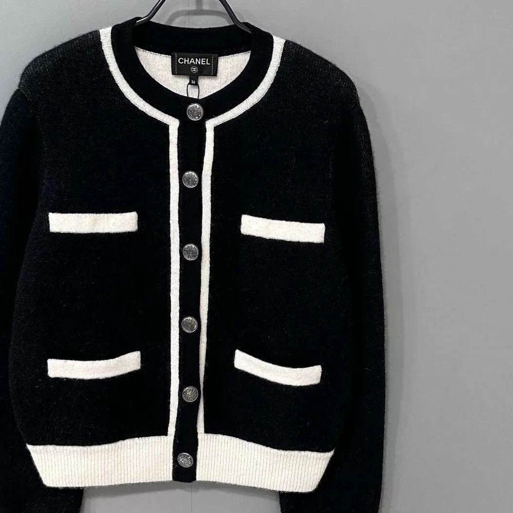 Chanel Chanel Black & White Panda Cashmere Jacket Women's 36 Size XS / US 0-2 / IT 36-38 - 2 Thumbnail