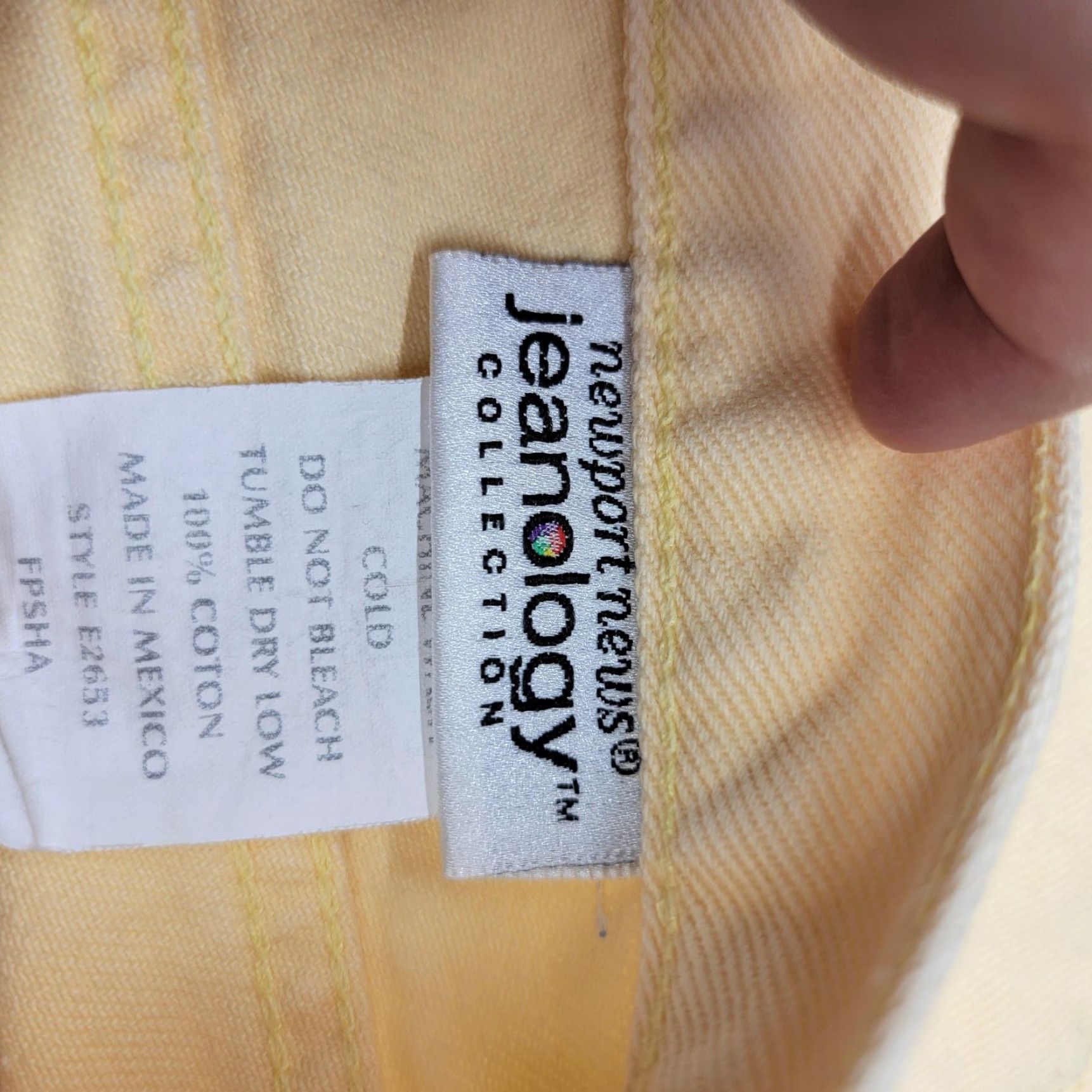 Vintage Newport News Jeanology Shorts Womens Size 10 Zip Button Yellow Denim 5 Pocket 100% Cotton E2653 Size 32" / US 10 / IT 46 - 7 Thumbnail