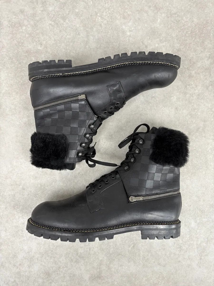 Louis Vuitton Louis Vuitton Black Damier Leather Classy Derby Boots Size US 10.5 / EU 43-44 - 6 Thumbnail