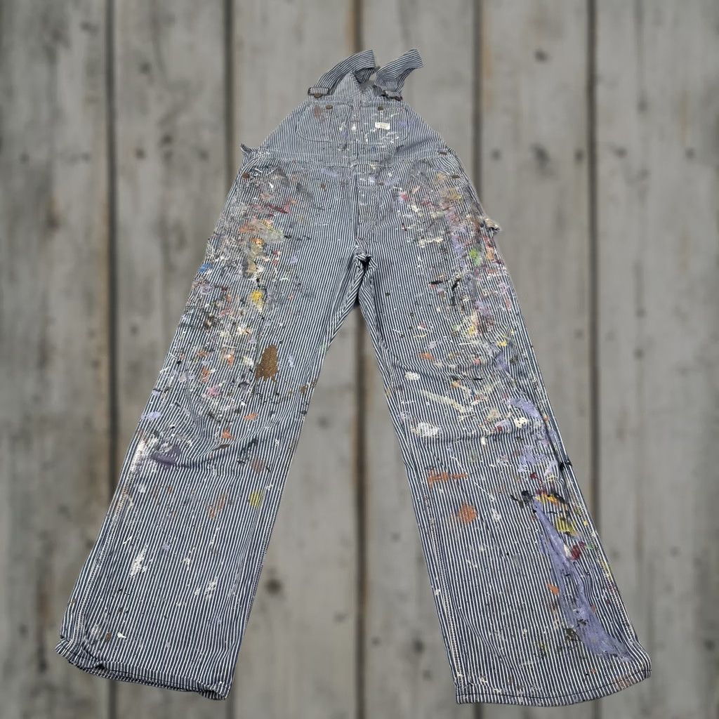 Vintage VINTAGE Big Mac Overalls Mens 34 Blue 34x32 Hickory Stripe Paint Painters 70s USA Size US 34 / EU 50 - 1 Thumbnail