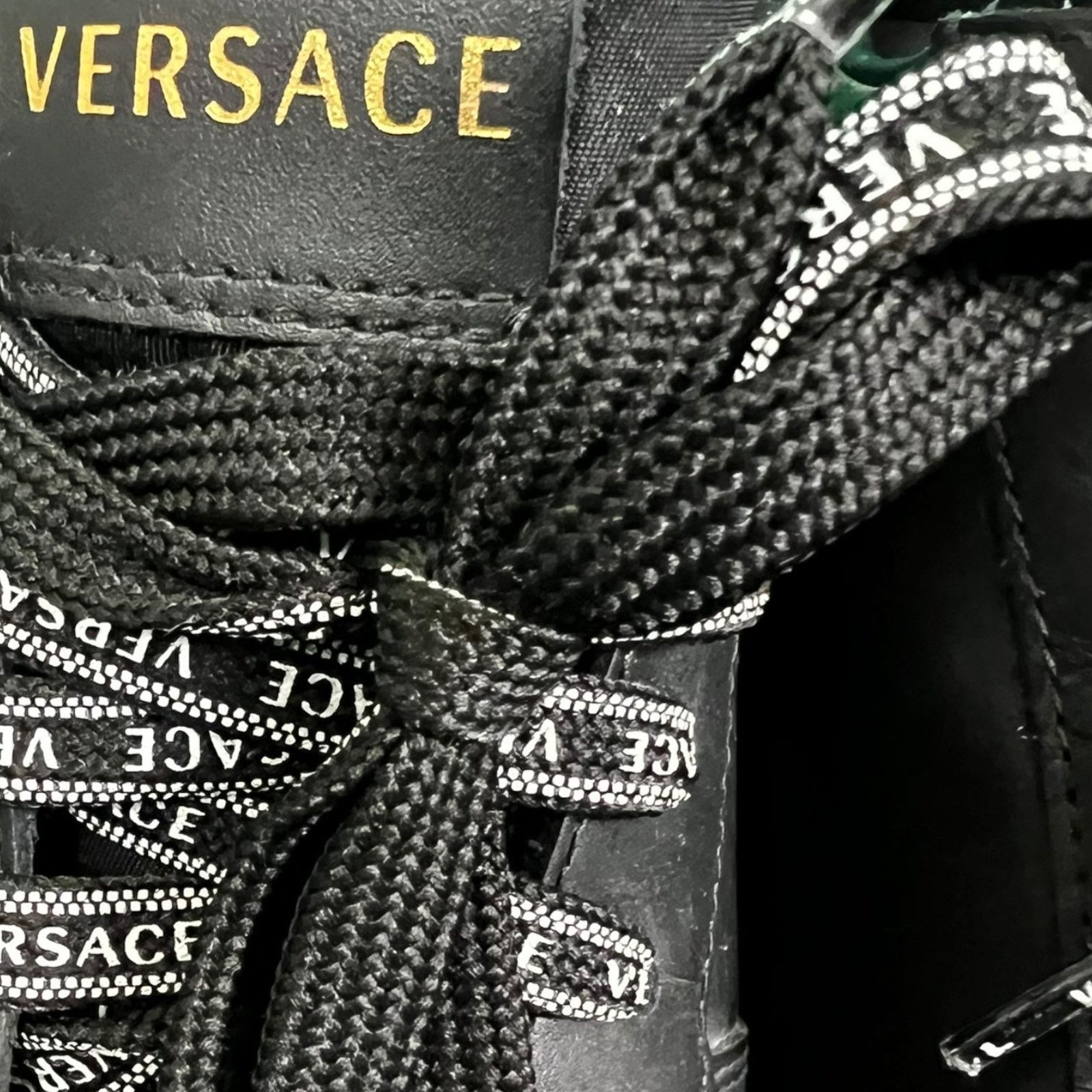 Versace Versace IIus Men EU 46 US 12 Floral Logo Black Sneakers $995 Size US 12 / EU 45 - 5 Thumbnail