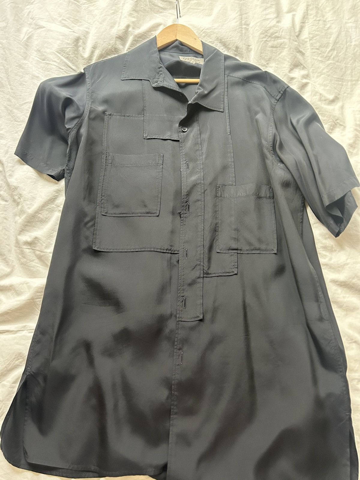 Yohji Yamamoto Pour Homme patchwork shirt - 100% cupro