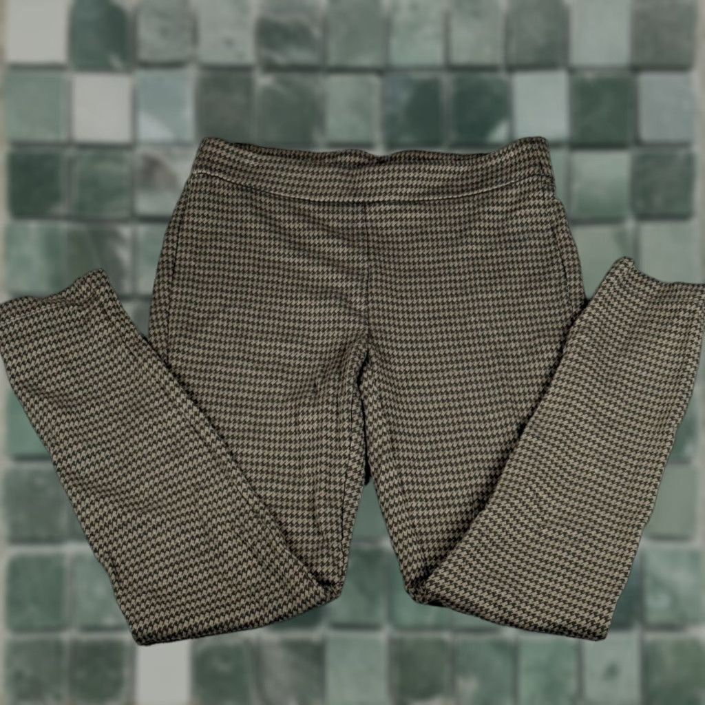 Vintage Tahari Houndstooth Green Black Stretch Workwear Pants Small 29x30 Office Preppy Womens Dress Pants Size 28" / US 6 / IT 42 - 1 Thumbnail