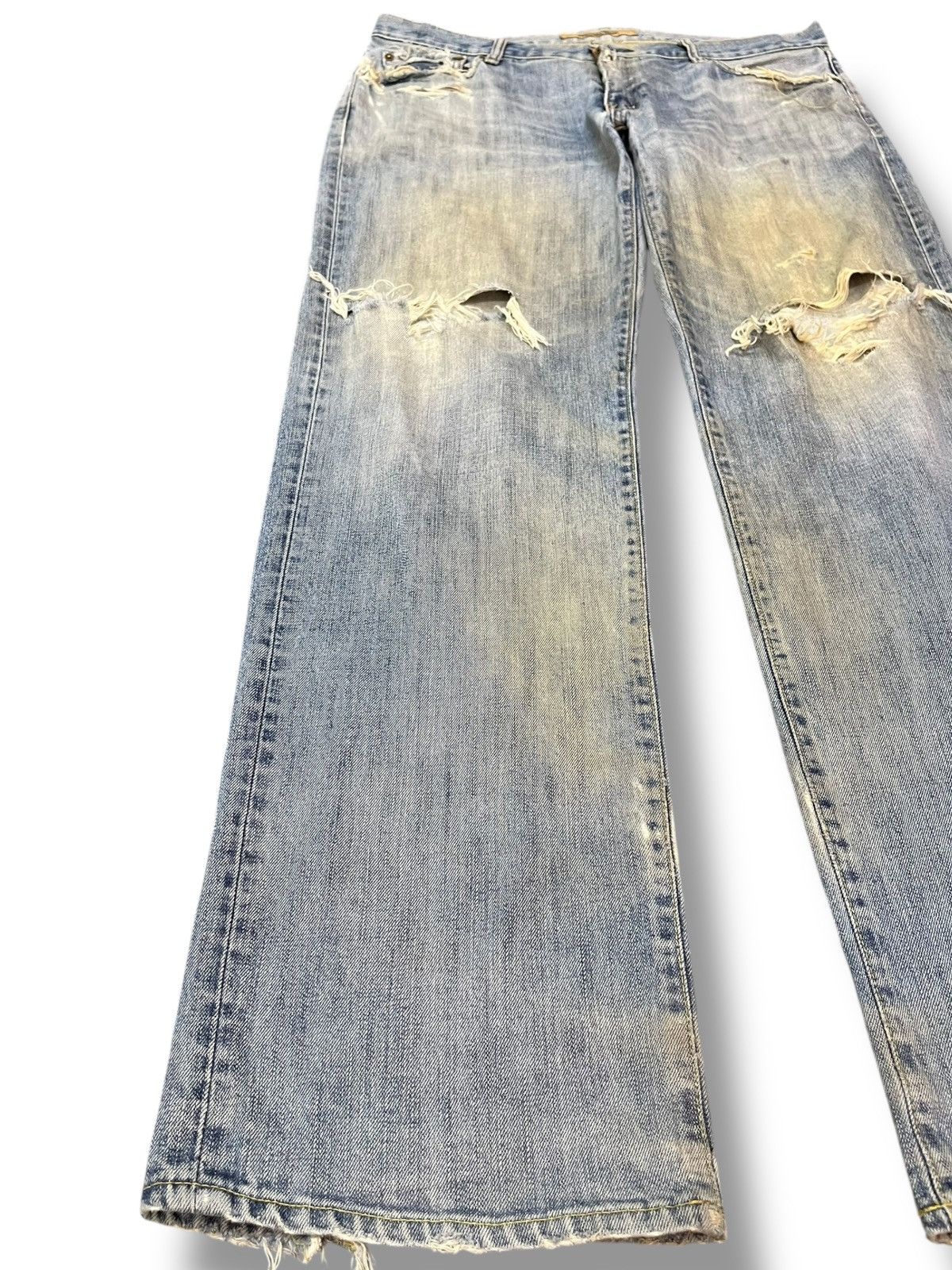 Jun Takahashi × Uniqlo Vintage Uniqlo S-003 Mudwash Faded Distressed Denim Size US 36 / EU 52 - 3 Thumbnail