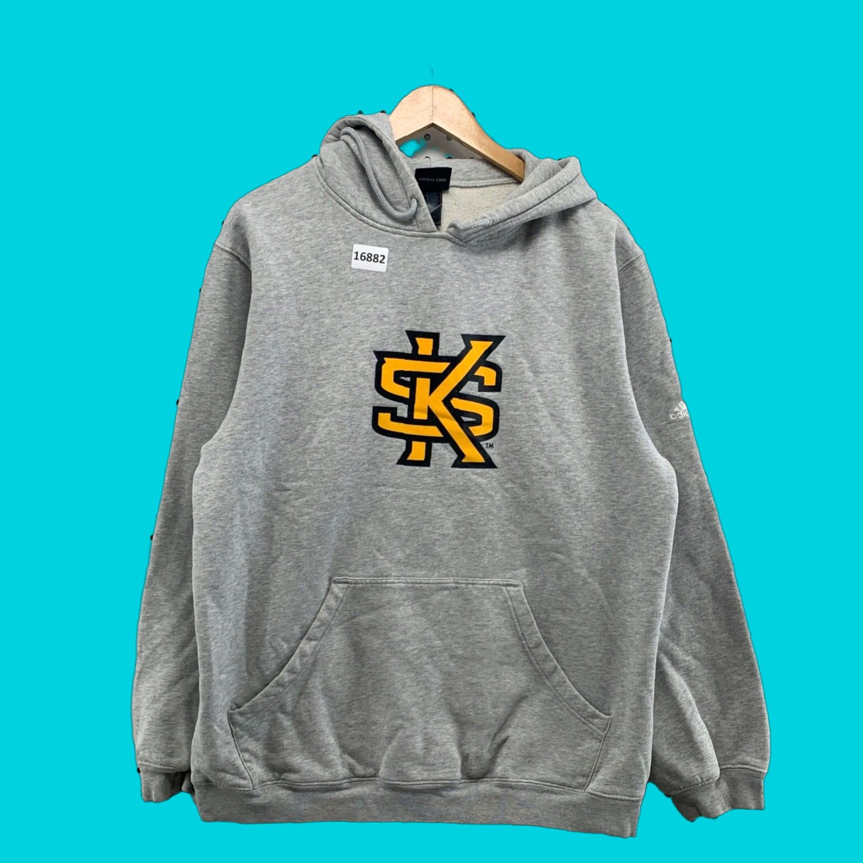 Adidas ADIDAS Gray Fleece Hoodie Adult Large Pullover SK Logo Mens Size US L / EU 52-54 / 3 - 1 Thumbnail