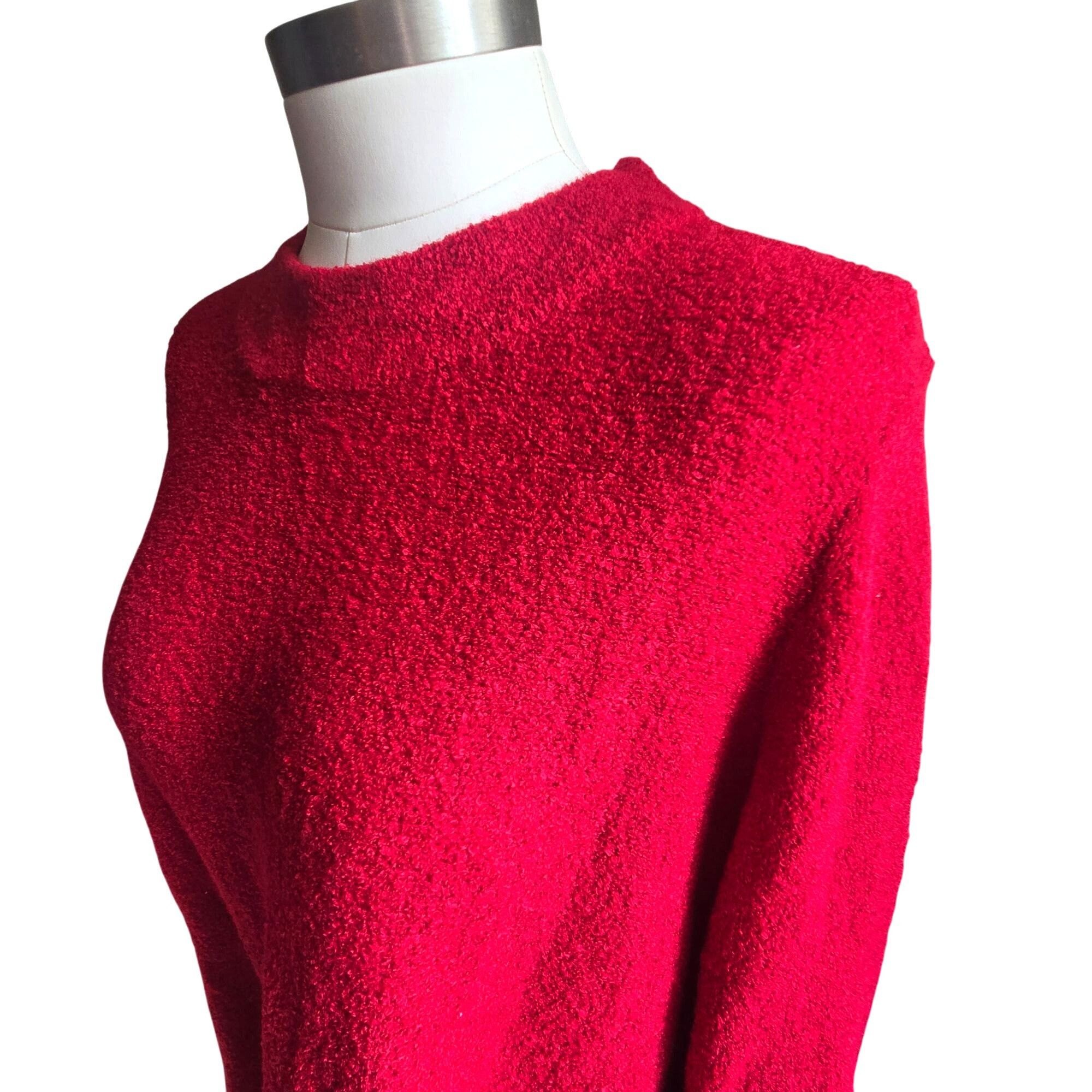 Other Catherines Red Sweater Bouclé Knit Mockneck Tunic Size 3X 26 Size 3XL / US 20-22 - 2 Thumbnail