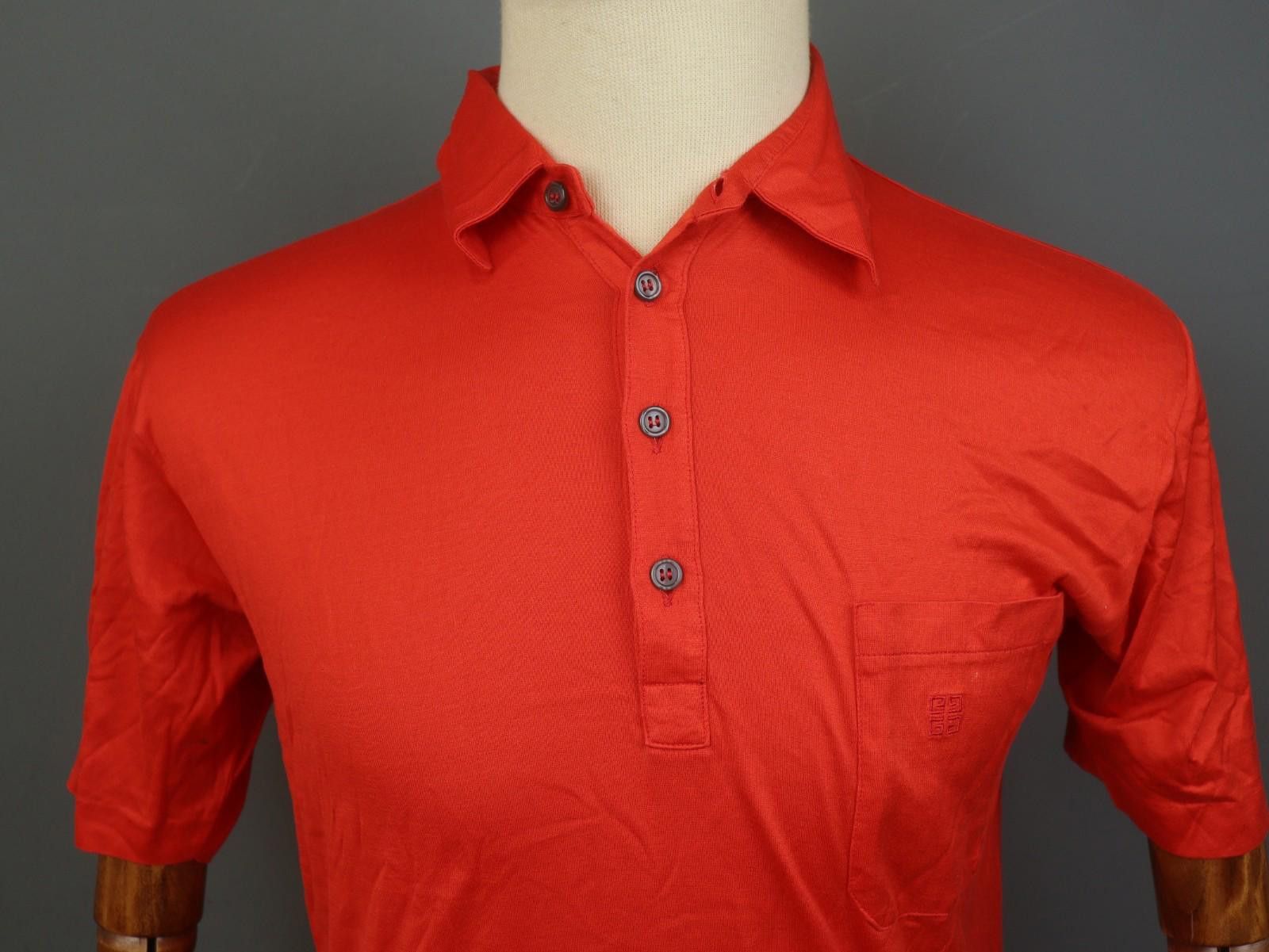 Givenchy Givenchy Red Cotton Collared Popover Polo Shirt Size L Size US L / EU 52-54 / 3 - 2 Thumbnail