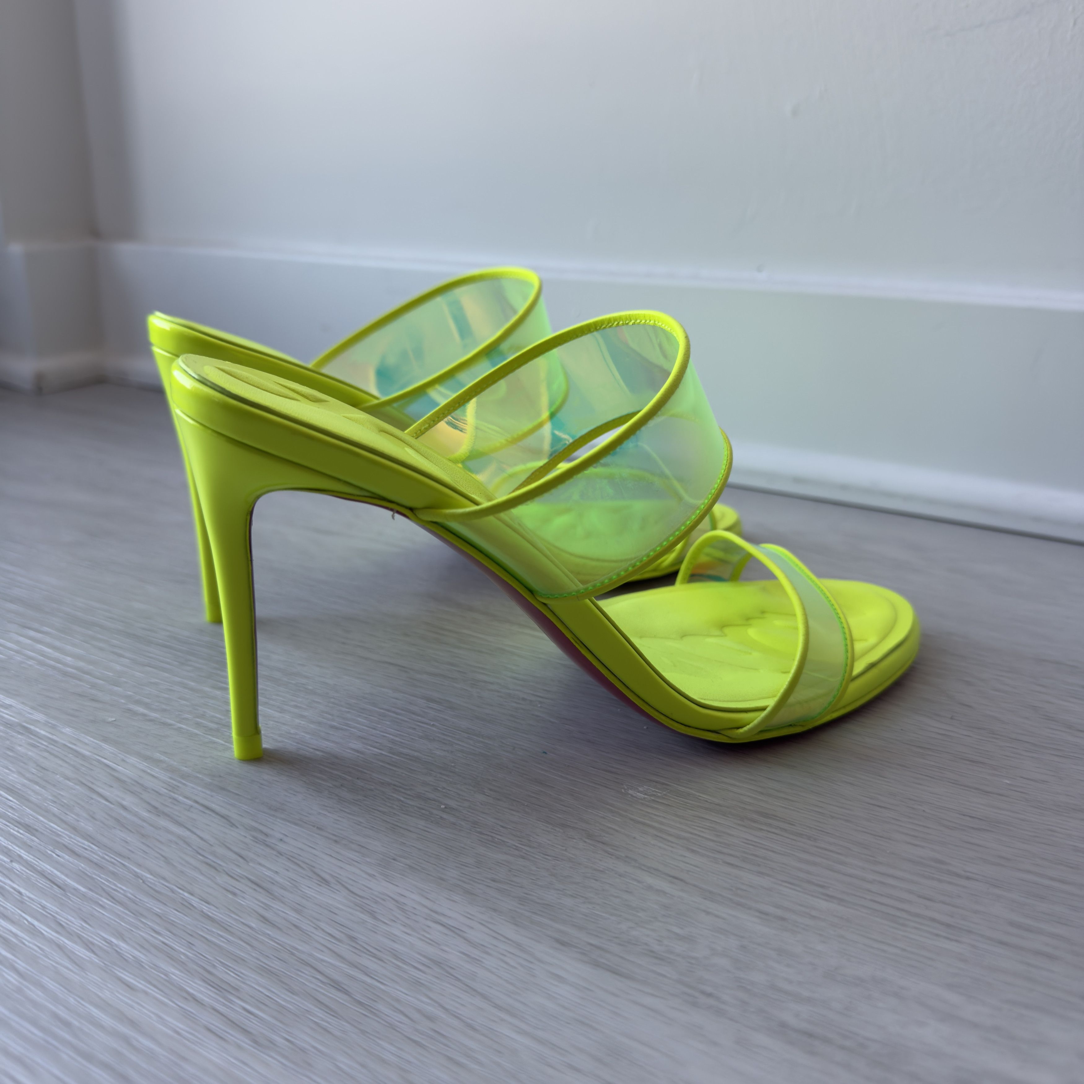 Christian Louboutin Christian Louboutin: Just Loubi 85 Neon Green Heels Size US 6.5 / IT 36.5 - 1 Thumbnail
