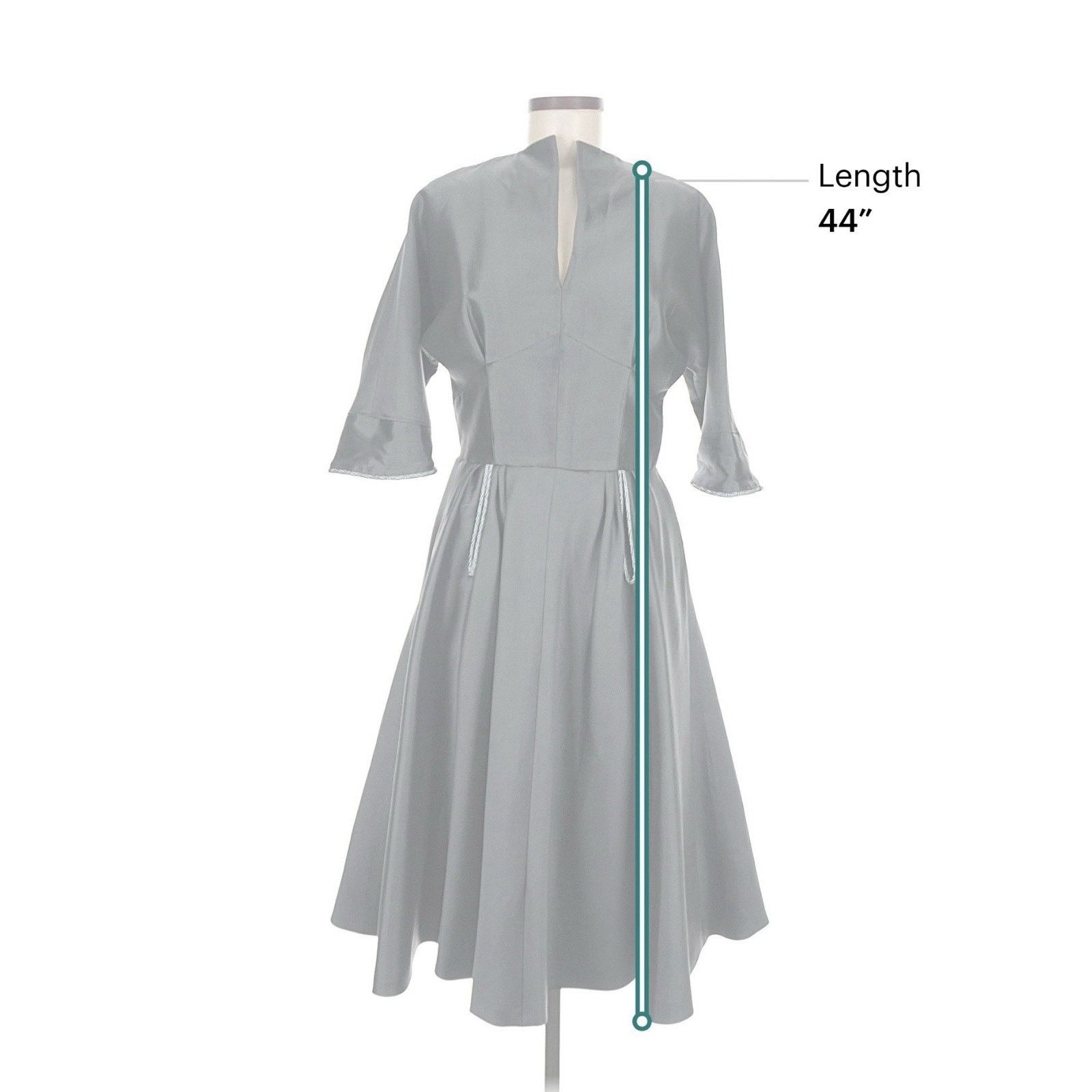 Other Ricorso Silver Darted Bodice Dress Silk Wool 8 Size M / US 6-8 / IT 42-44 - 4 Thumbnail