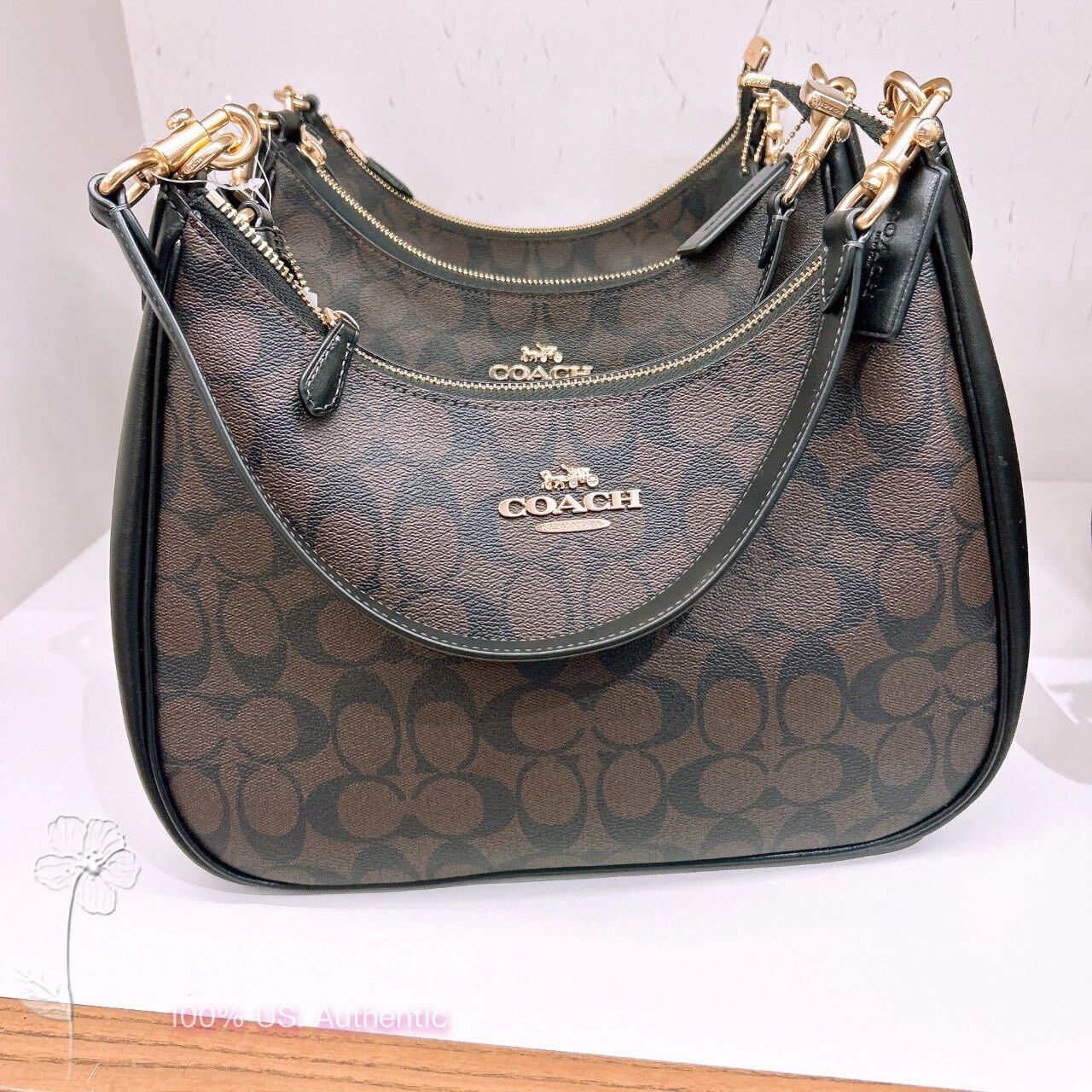 Coach NWT COACH Teri Hobo Bag In Signature Canvas CK161 Size ONE SIZE - 1 Thumbnail
