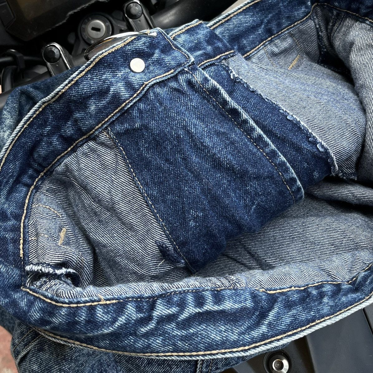 Other Vintage Biker Acid Wash Denim Jacket • Size US M / EU 48-50 / 2 - 9 Thumbnail