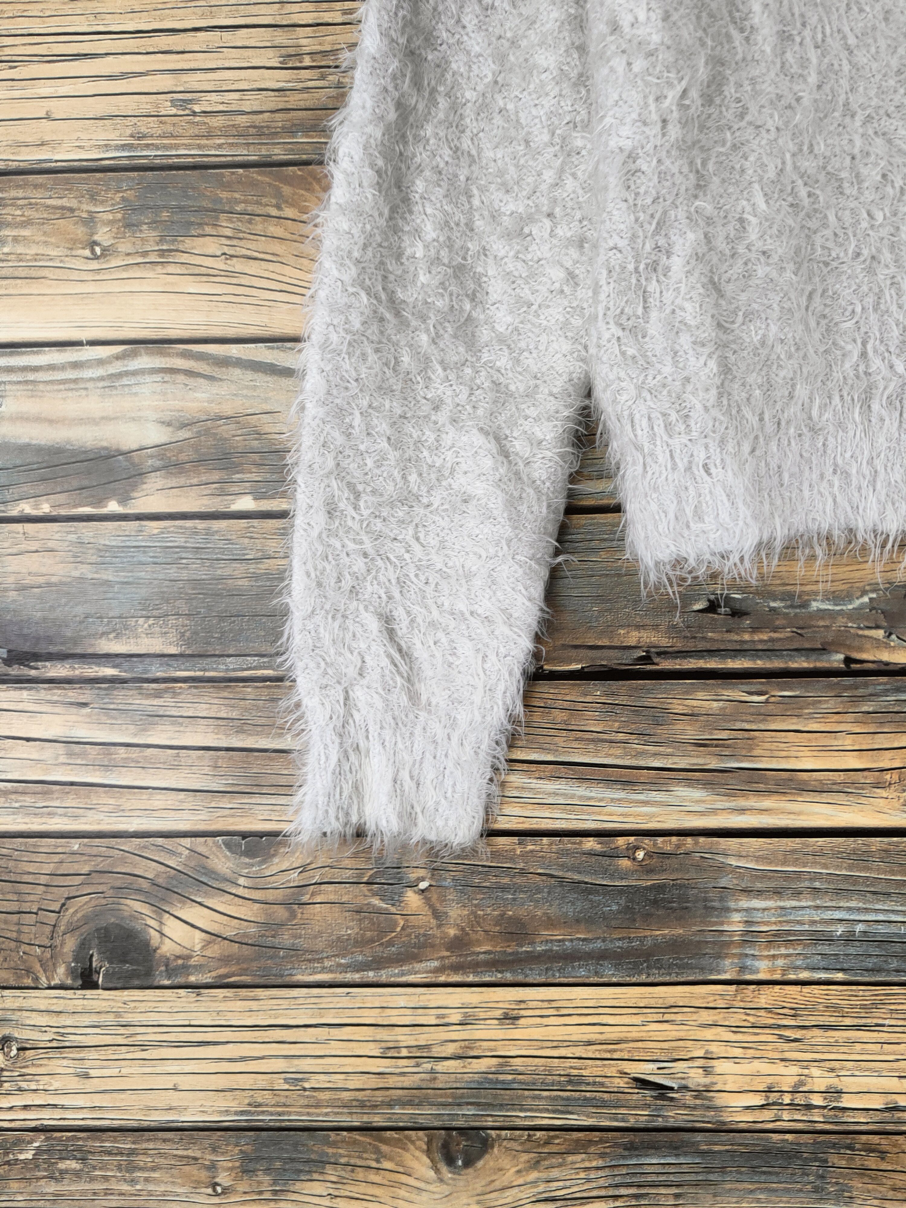 Japanese Brand DL Colza Gray Fur Mohair Knitwear Crop Tops #46-537 Size XS / US 0-2 / IT 36-38 - 4 Thumbnail