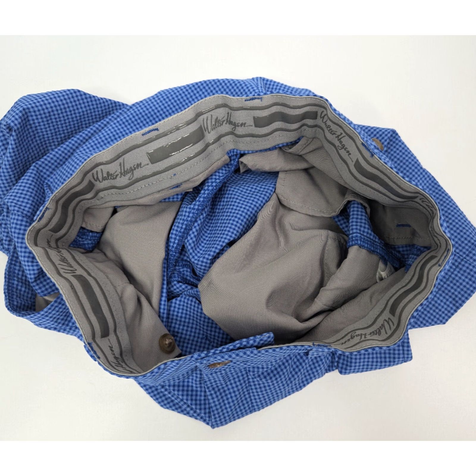Vintage Walter Hagen Mens 11 Majors Flat Front Checkered Blue Golf Shorts size 30 Size US 30 / EU 46 - 6 Thumbnail