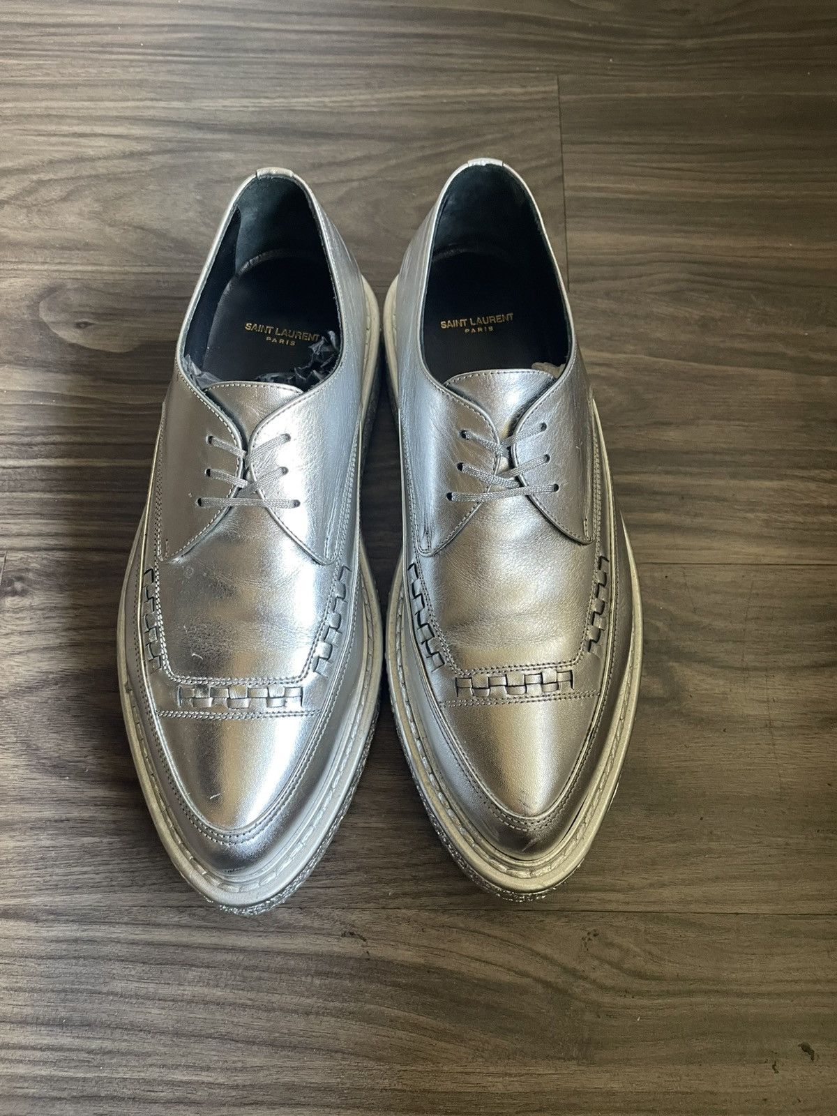 Hedi Slimane × Saint Laurent Paris SLP Silver Creepers FW14 AW14 x