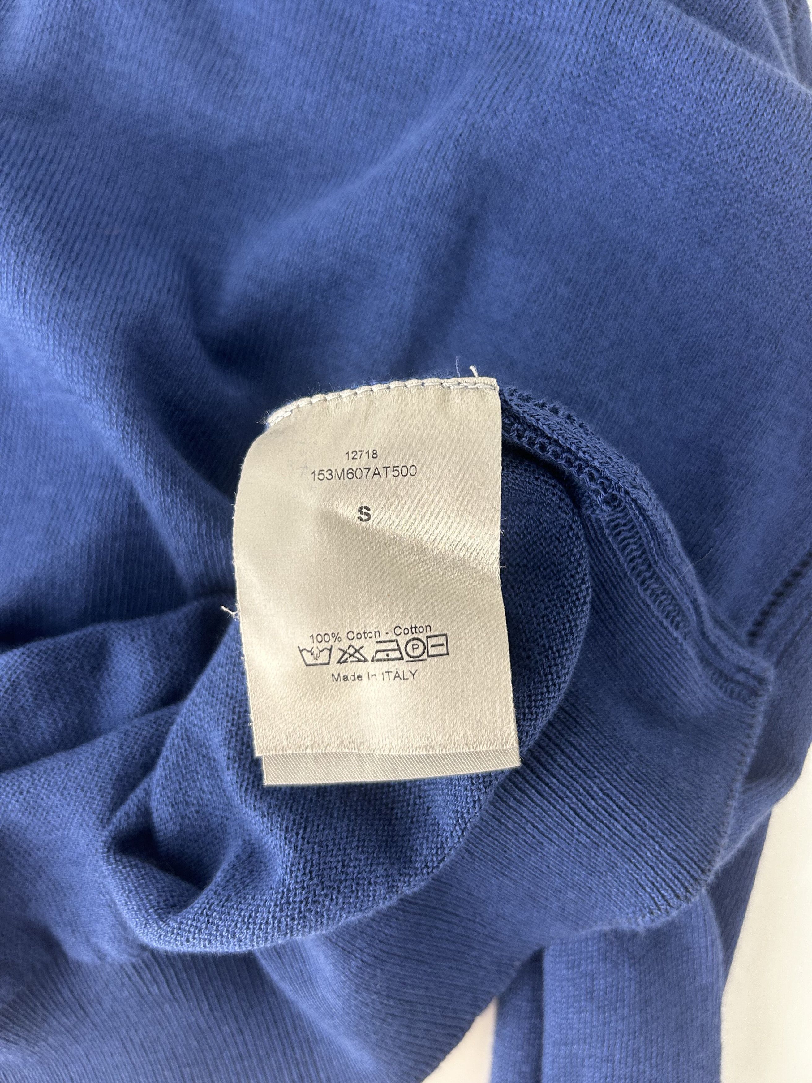 Dior DIOR HOMME ROYAL BLUE MESH DETAILS V-NECK KNIT Size US S / EU 44-46 / 1 - 5 Thumbnail