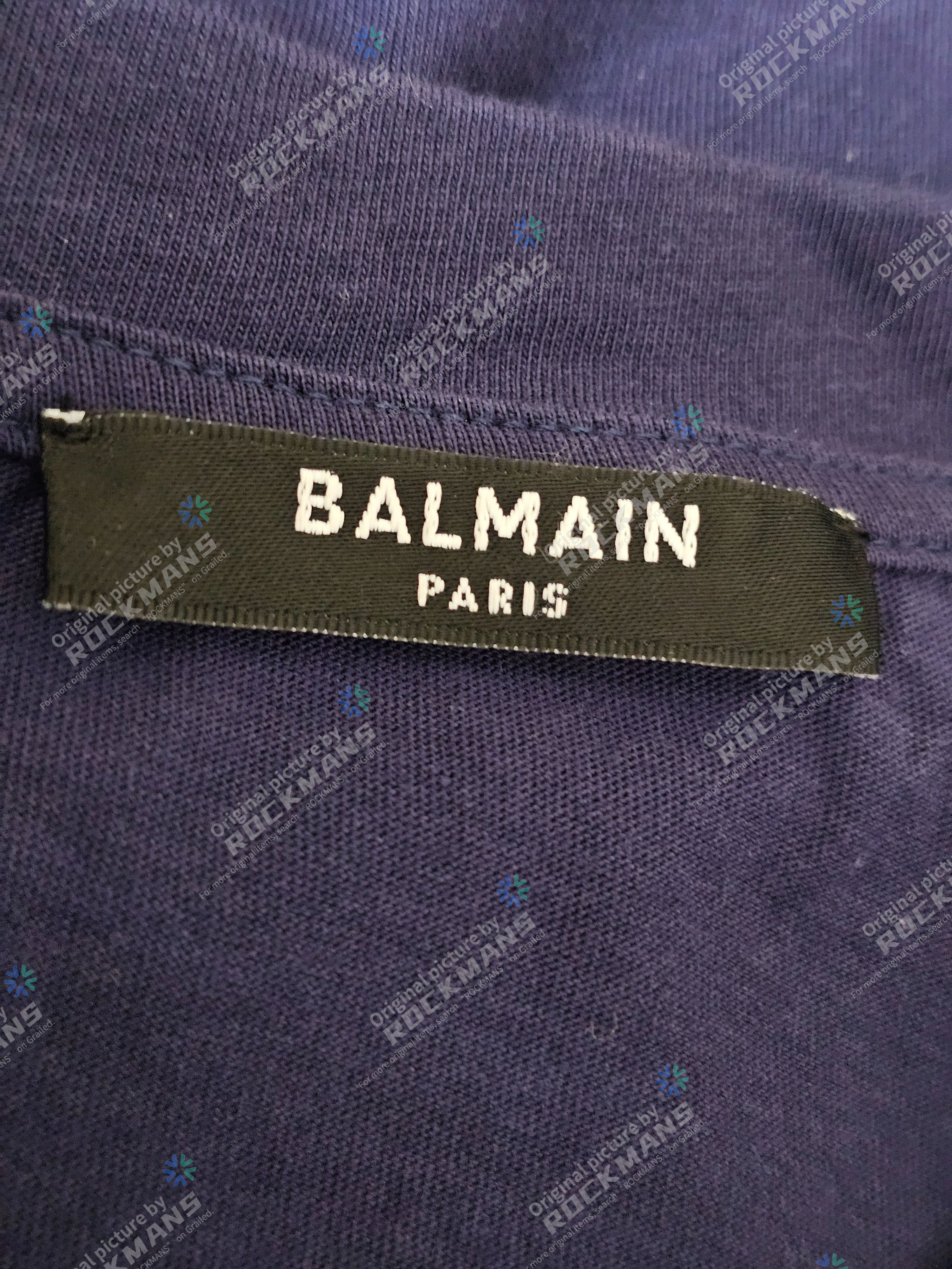 Balmain Balmain Navy Silver Metallic Logo T-Shirt Size M Size US M / EU 48-50 / 2 - 4 Thumbnail