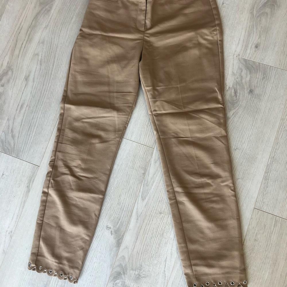 Express Express Tan Ankle Mid Rise Formal Work Pants Size 28" / US 6 / IT 42 - 2 Thumbnail