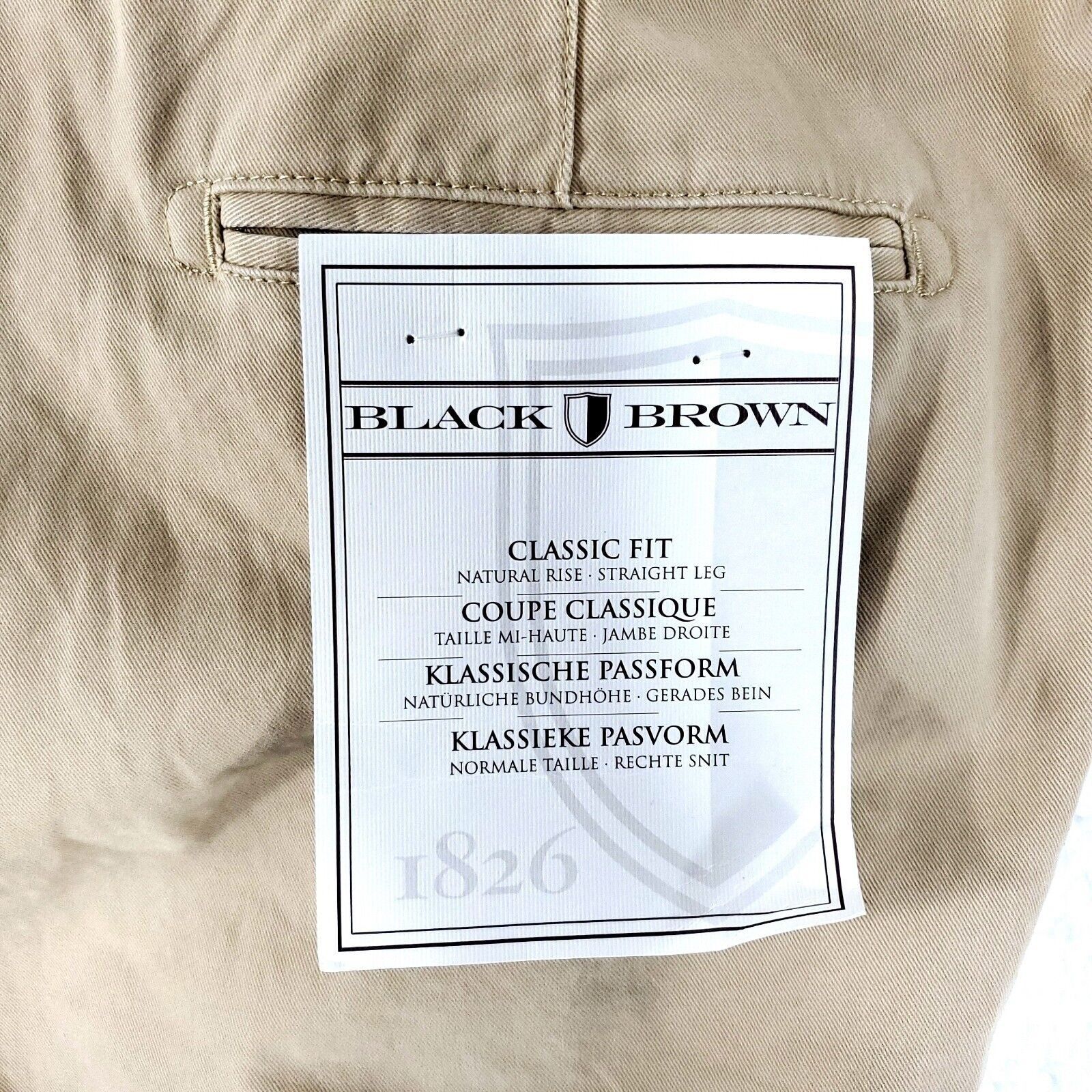 Black Brown 1826 NEW Black Brown 1826 Tan Flat Front Chino Pants 48/35 Flat F Size US 44 / EU 60 - 3 Thumbnail