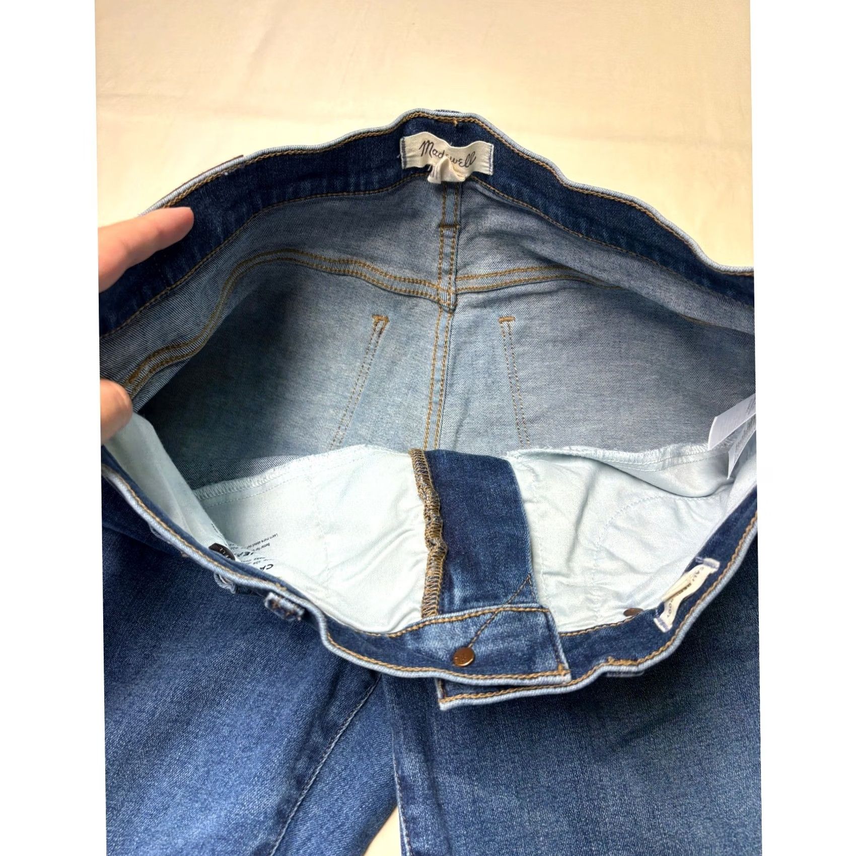 Madewell VINTAGE MADEWELL Cali Demi-Boot Jeans Blue Raw Hem Organic Cotton 31T W34 L28 NB088 Size 34" / US 12 / IT 48 - 4 Thumbnail