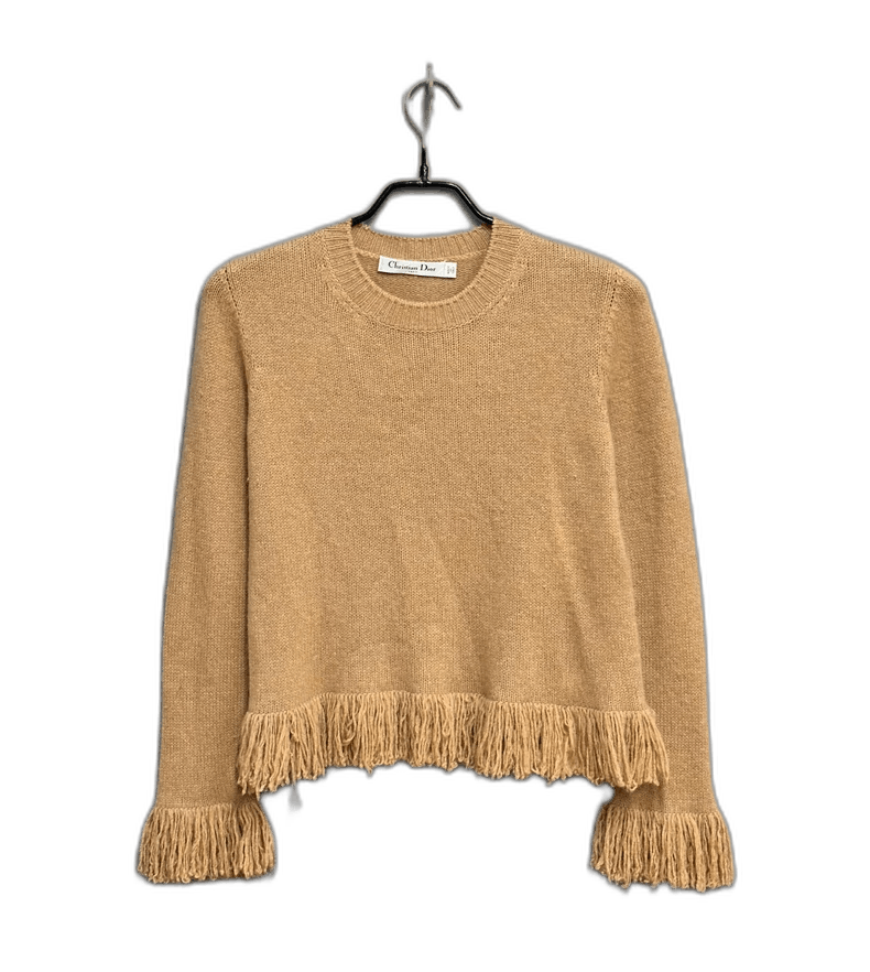 Dior Dior Fringed Cashmere Sweater Size S / US 4 / IT 40 - 1 Thumbnail