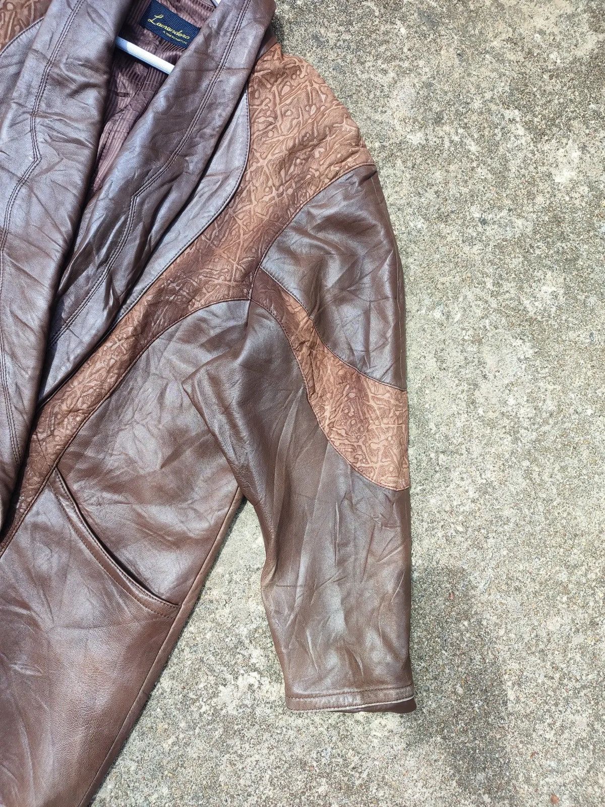 Genuine Leather Vintage Lamandora Two-Tone Leather Coat – Made in Japan Size US M / EU 48-50 / 2 - 5 Thumbnail