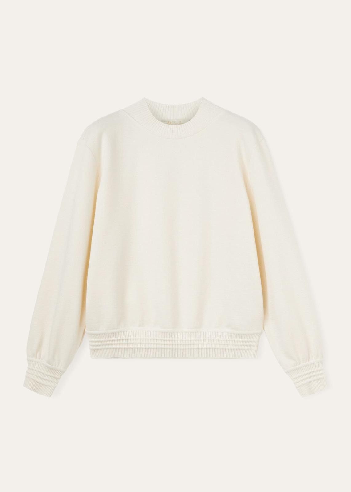 Loro Piana o1srvl11e0425 FAN9963 Cocooning Soft Sweatshirt in White Size M / US 6-8 / IT 42-44 - 1 Thumbnail