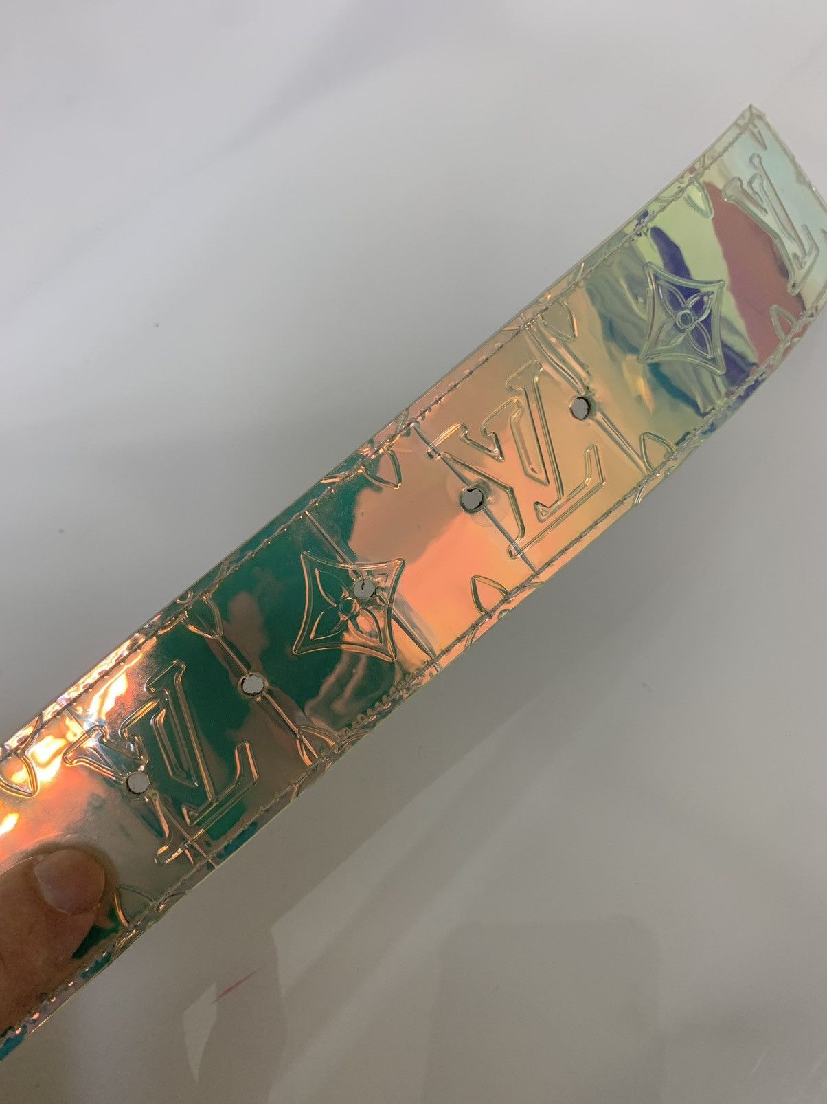 Louis Vuitton Louis Vuitton Virgil Abloh LV Shape Belt Monogram Prism Size 34 - 8 Thumbnail