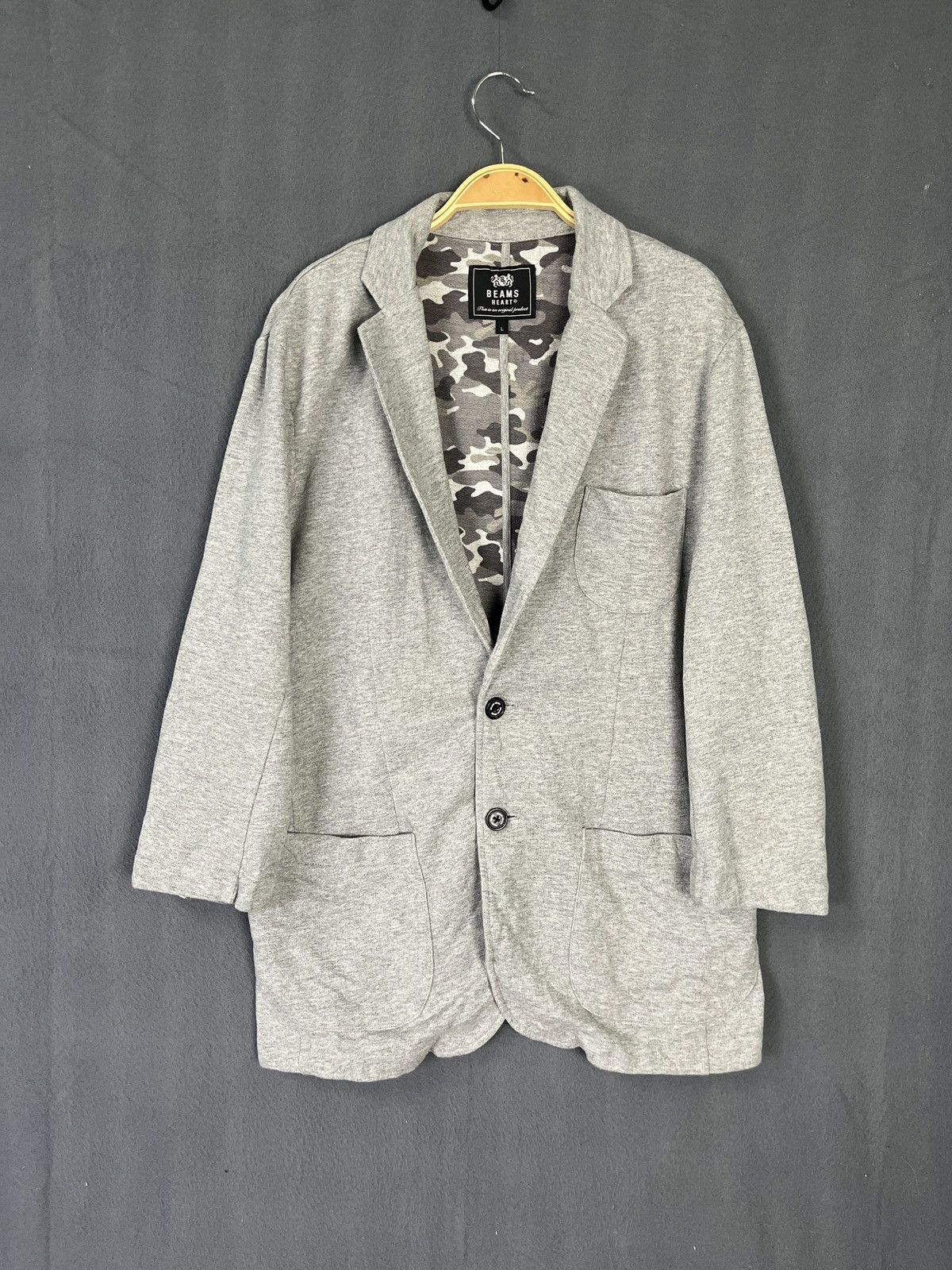 Beams Plus × Japanese Brand Beams Heart 3/4 Sleeves Cotton Sports Blazer Army Stripes Size M / US 6-8 / IT 42-44 - 1 Thumbnail
