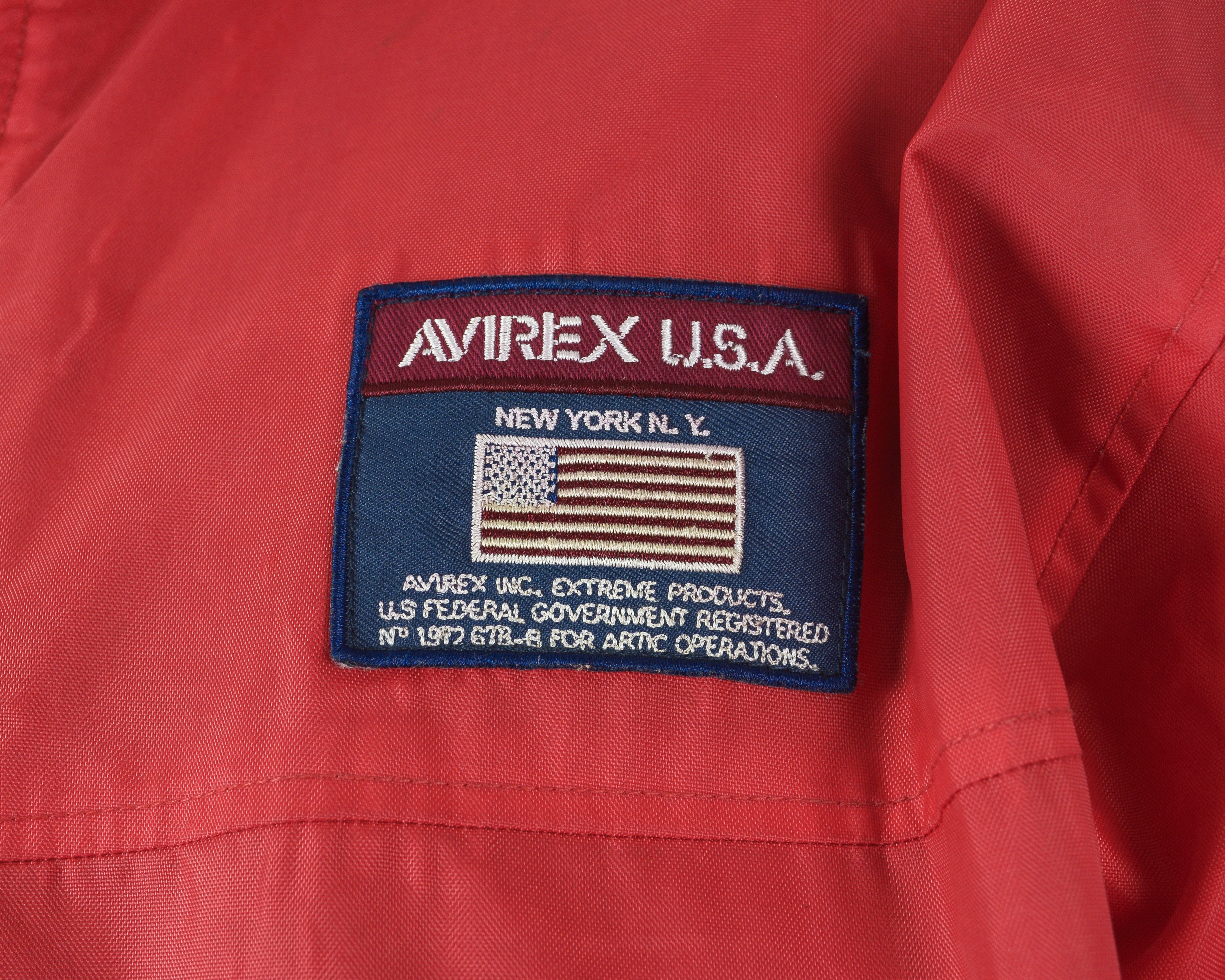 Avirex U.S.A. Extreme N.Y. Men Bomber Jacket Over Coat Red Outdoors Size US L / EU 52-54 / 3 - 3 Thumbnail