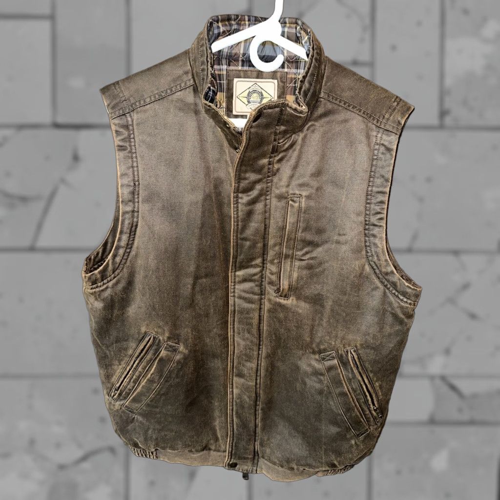 Scully Scully Mens Quilt Lined Faux Leather Puffer Vest Brown Extra Large XL Size US M / EU 48-50 / 2 - 1 Thumbnail