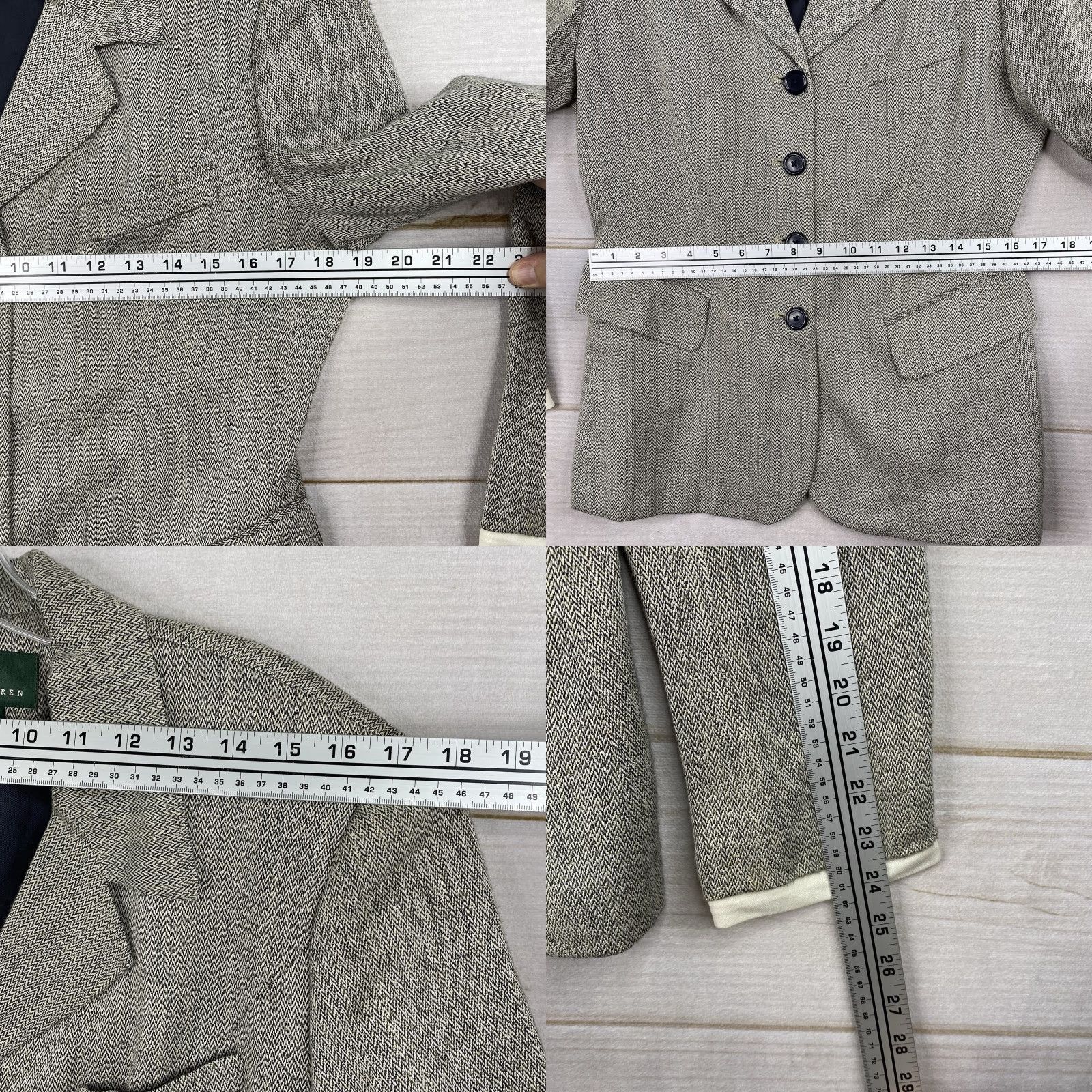 Ralph Lauren VINTAGE Lauren Ralph Lauren Blazer Womens 8 Blue Herringbone Tweed USA Equestrian Riding Size M / US 6-8 / IT 42-44 - 8 Thumbnail